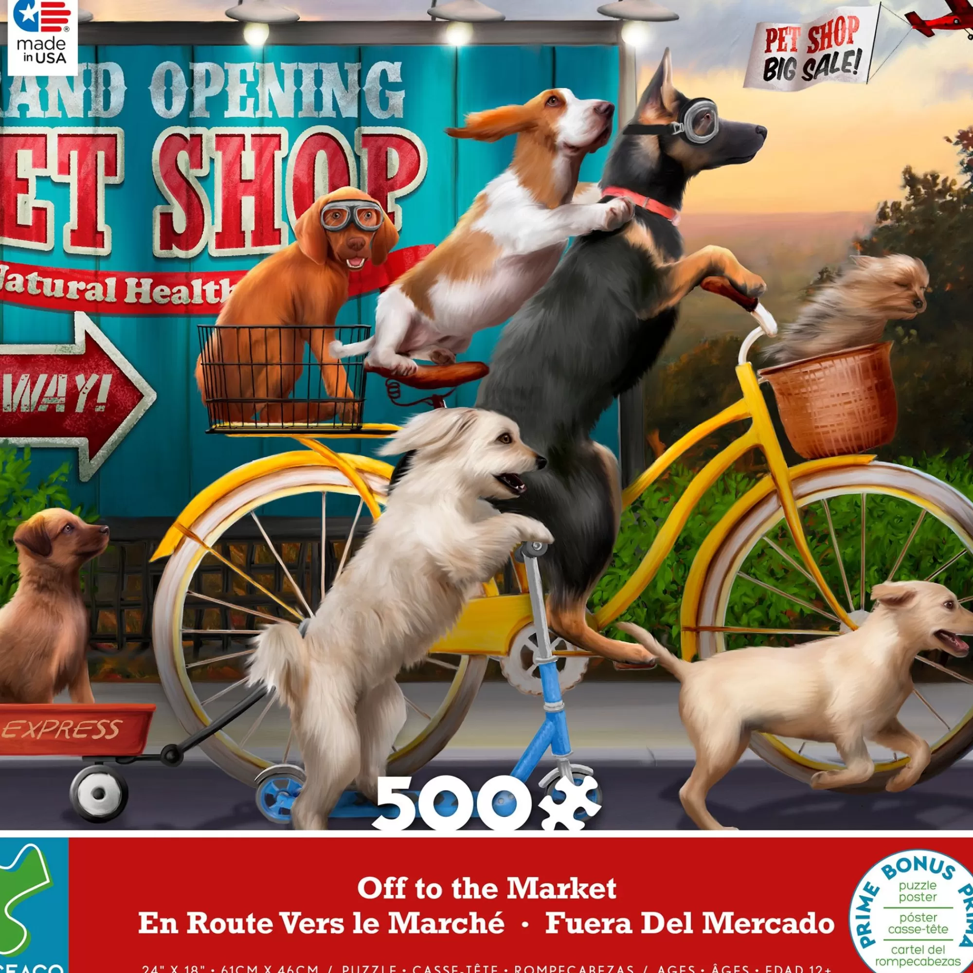 Ceaco 500 Piece Puzzle - Off To The Market* Dog Puzzles