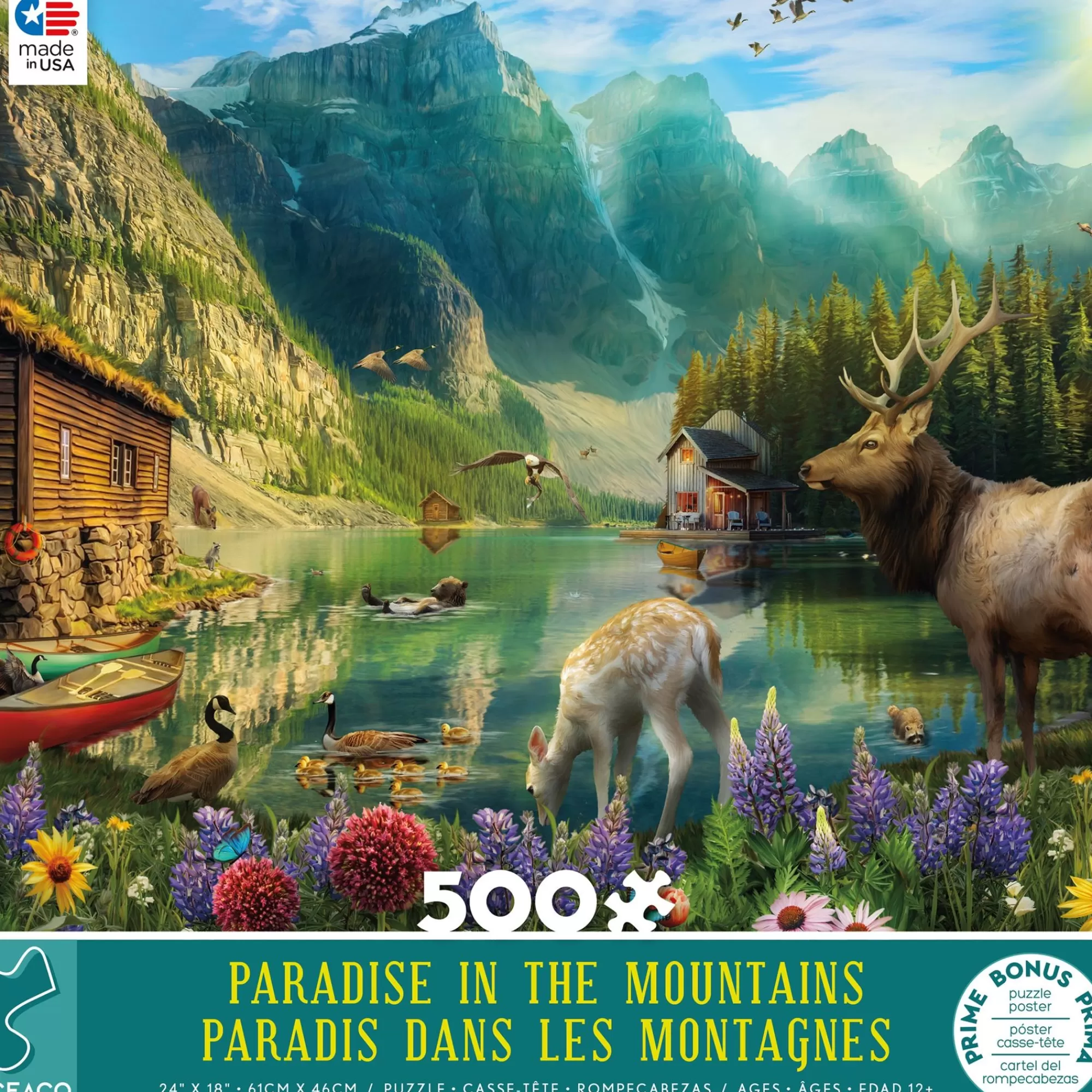 Ceaco 500 Piece Puzzle - Paradise In The Mountains* Animal Puzzles