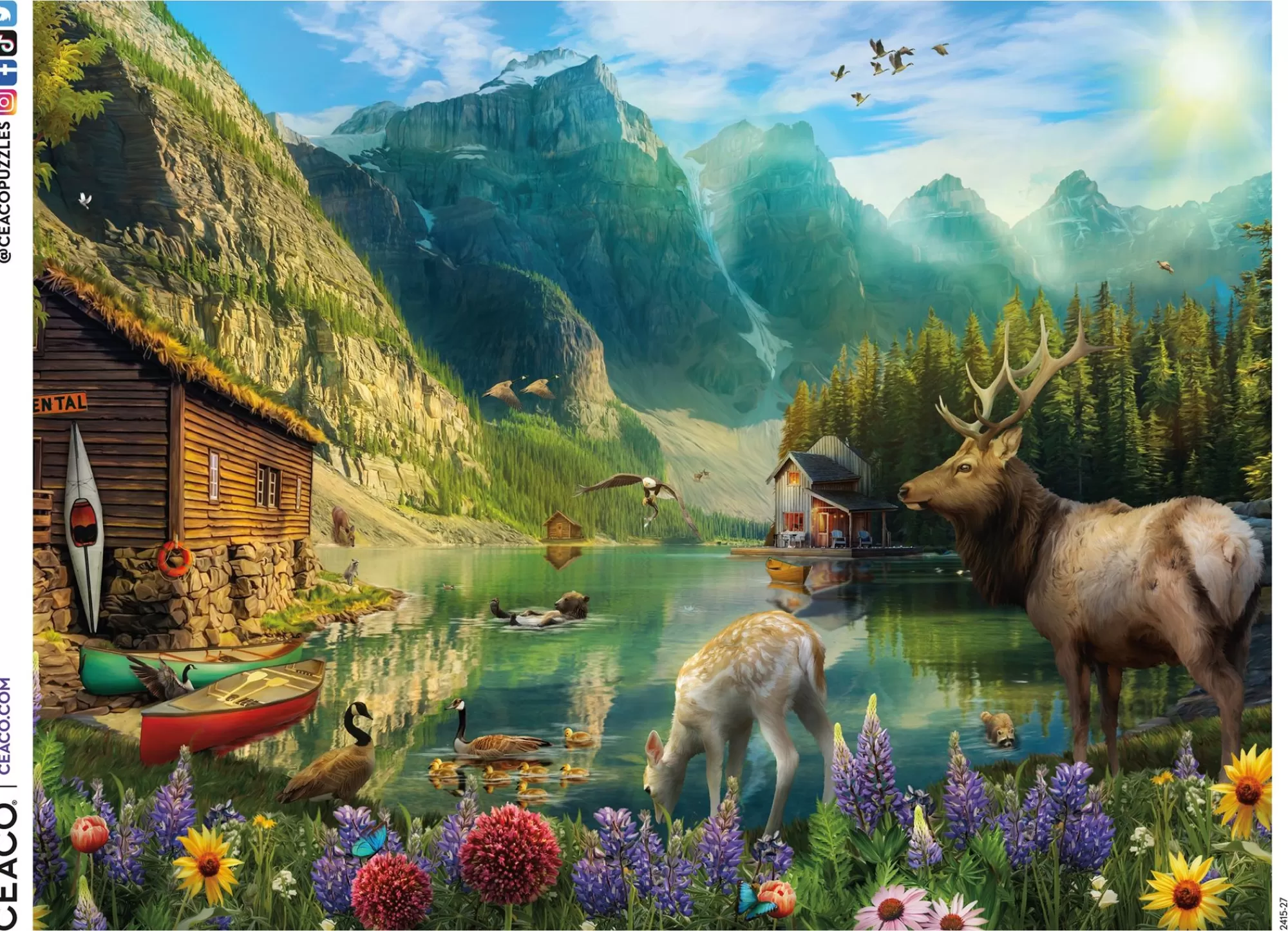 Ceaco 500 Piece Puzzle - Paradise In The Mountains* Animal Puzzles