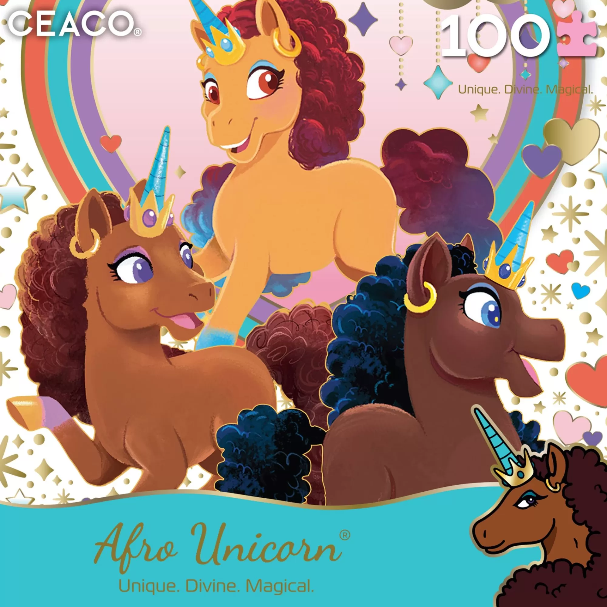 Ceaco Afro Unicorn - Collage - 100 Piece Puzzle* Kids Puzzles