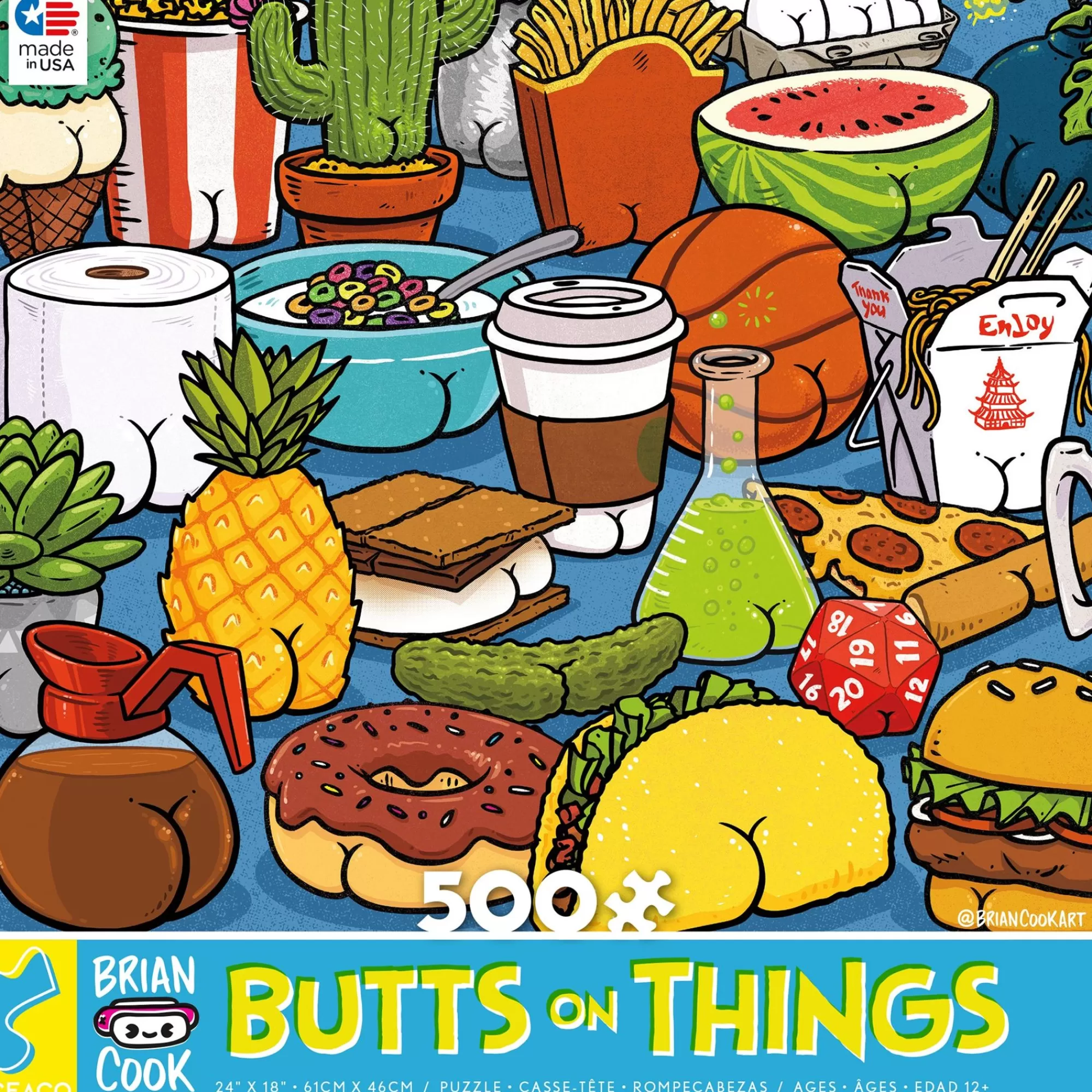 Ceaco Brian Cook - Butts On Things - 500 Piece Puzzle* Food Puzzles