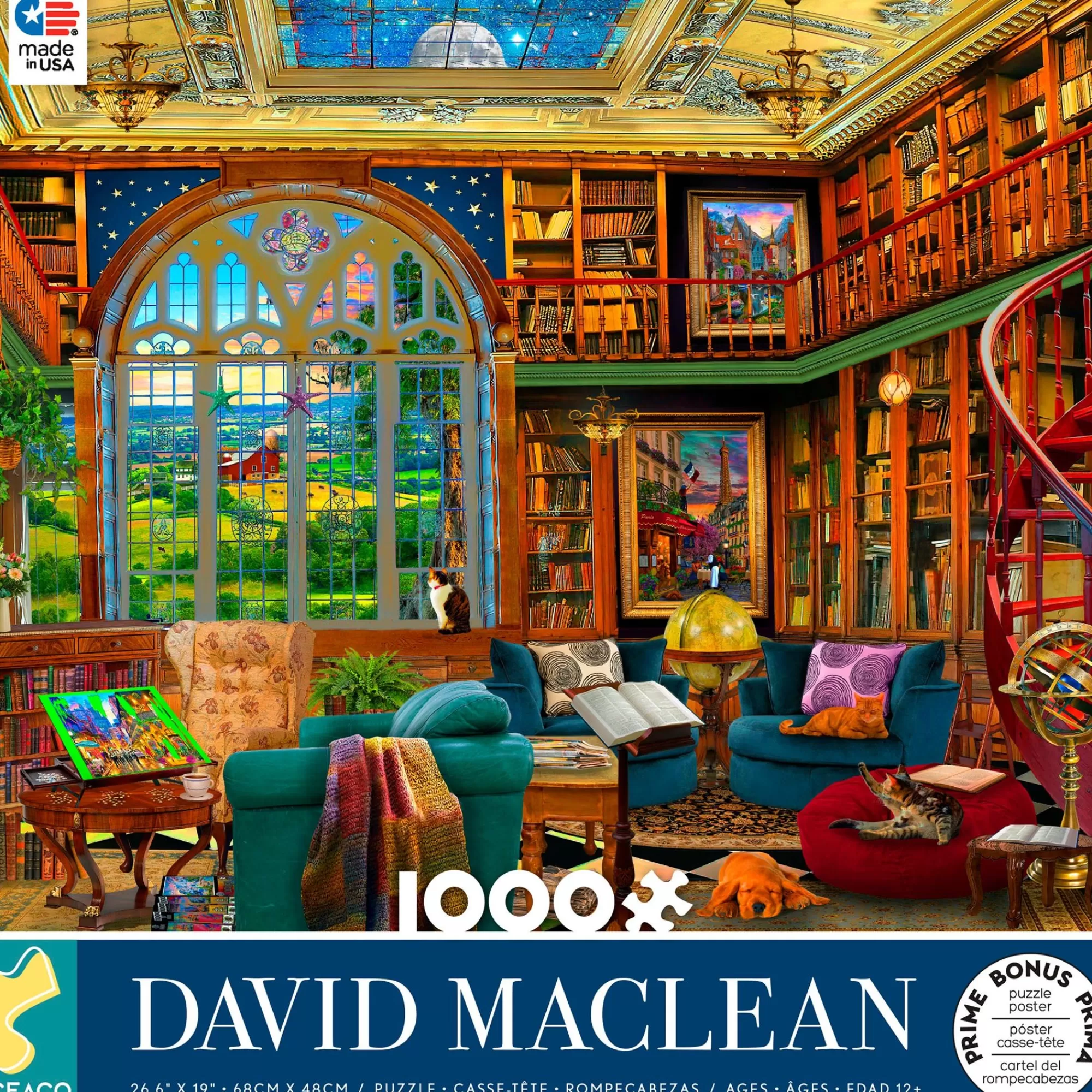 Ceaco David Maclean - Country Library - 1000 Piece Puzzle* Made In Usa' Puzzles