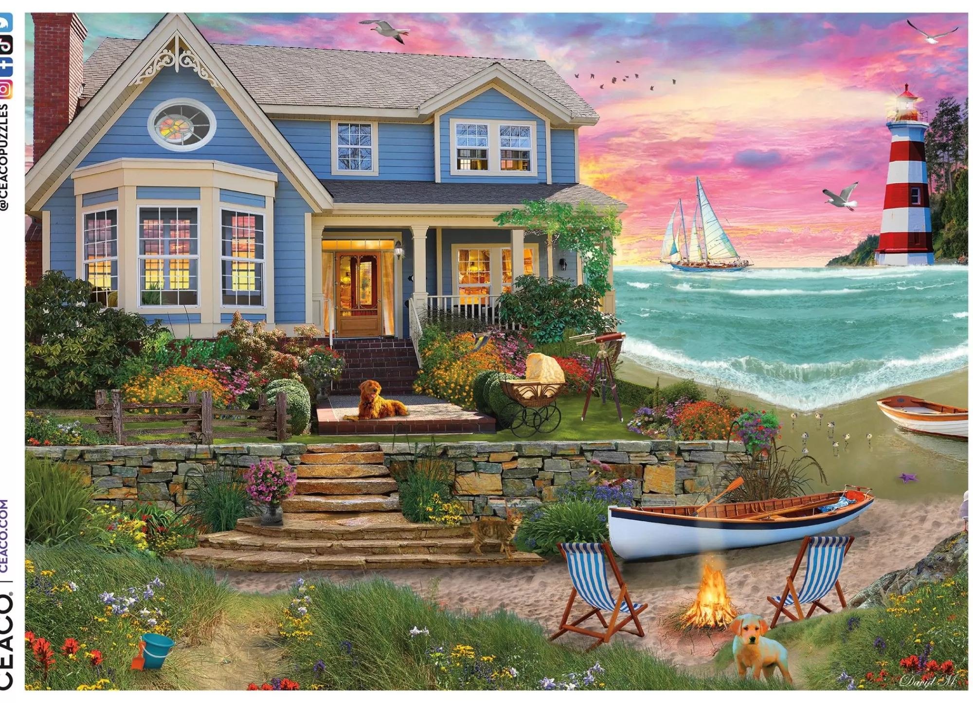 Ceaco David Maclean - Heart Beach - 1000 Piece Puzzle* Landscapes