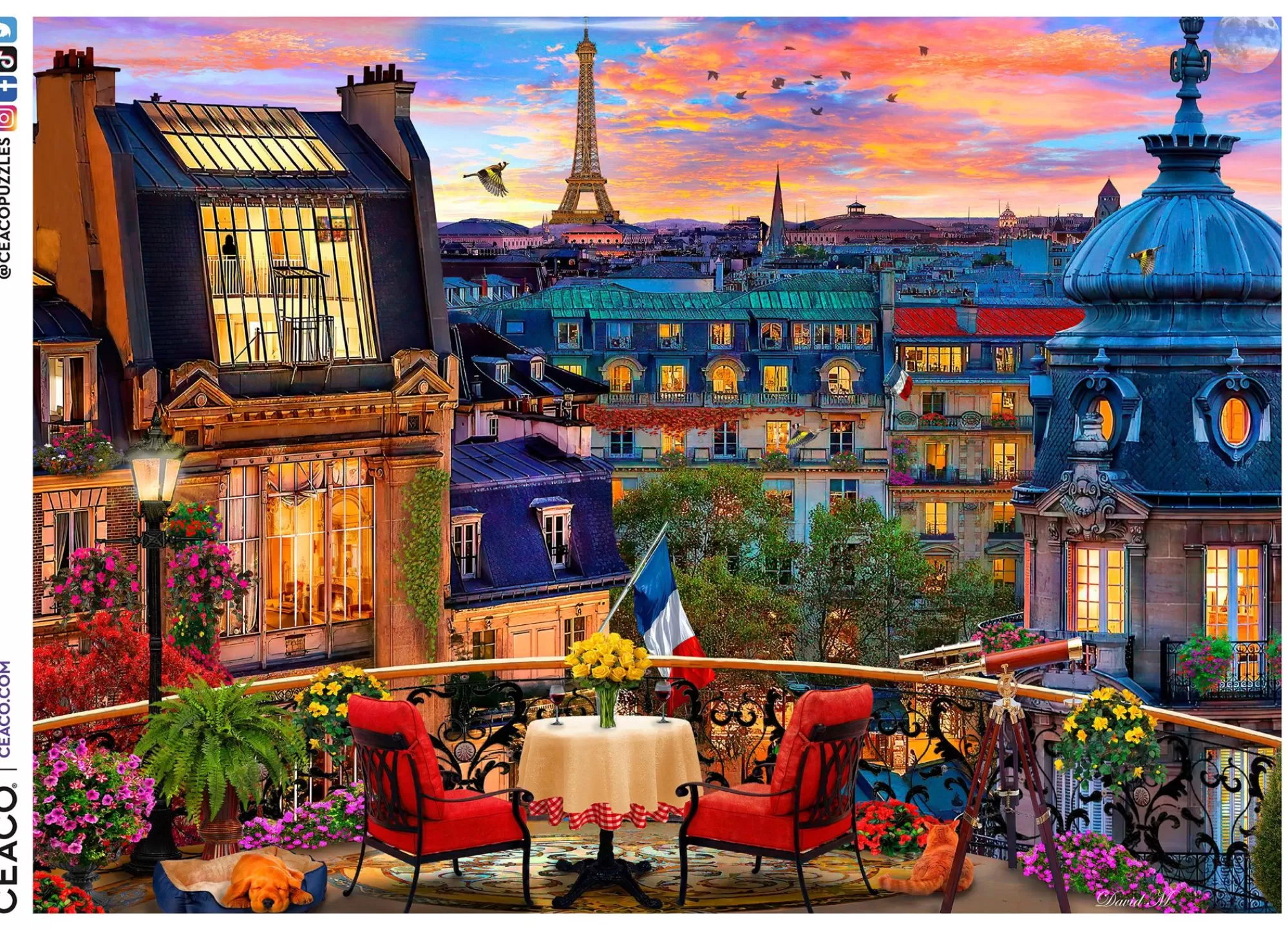 Ceaco David Maclean Cities - Paris Rooftop - 1000 Piece Puzzle* Made In Usa' Puzzles