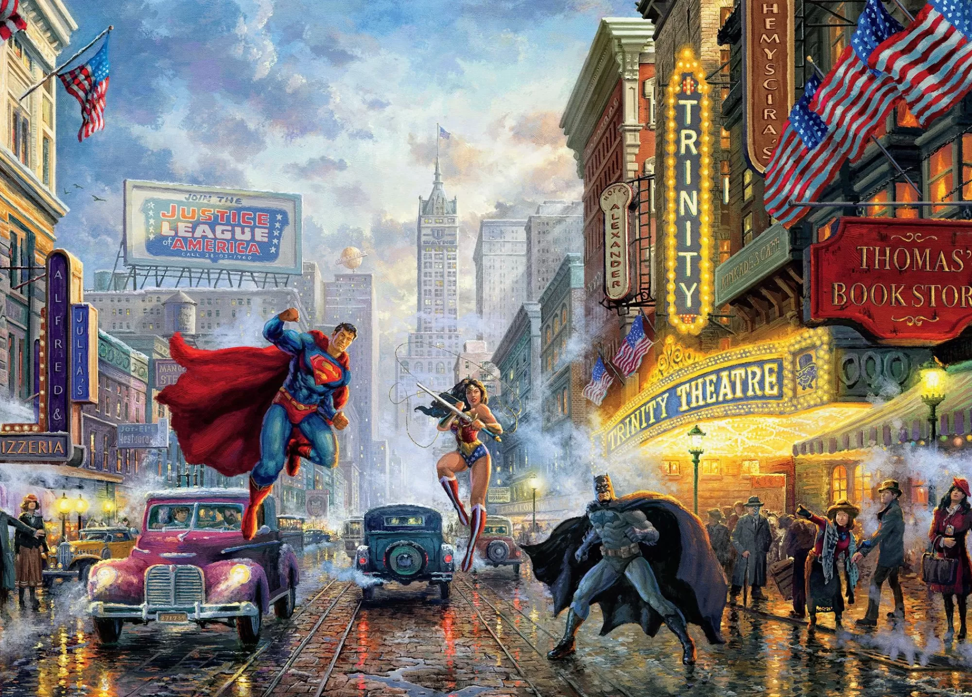 Ceaco Dc Comics Thomas Kinkade - The Trinity - 1000 Piece Puzzle* Made In Usa' Puzzles