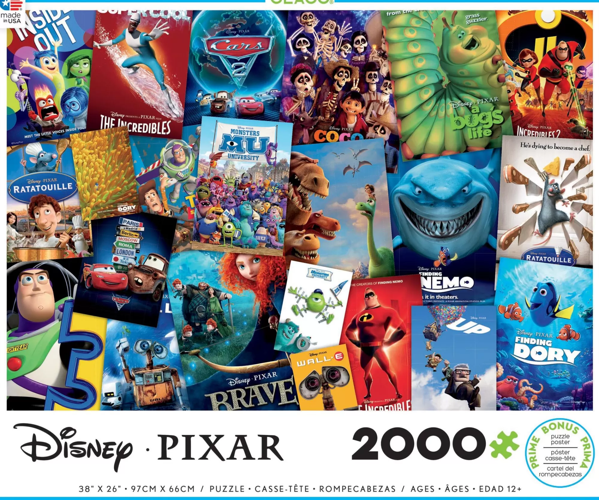 Ceaco Disney / Pixar - Movie Posters - 2000 Piece Puzzle* Disney Puzzles