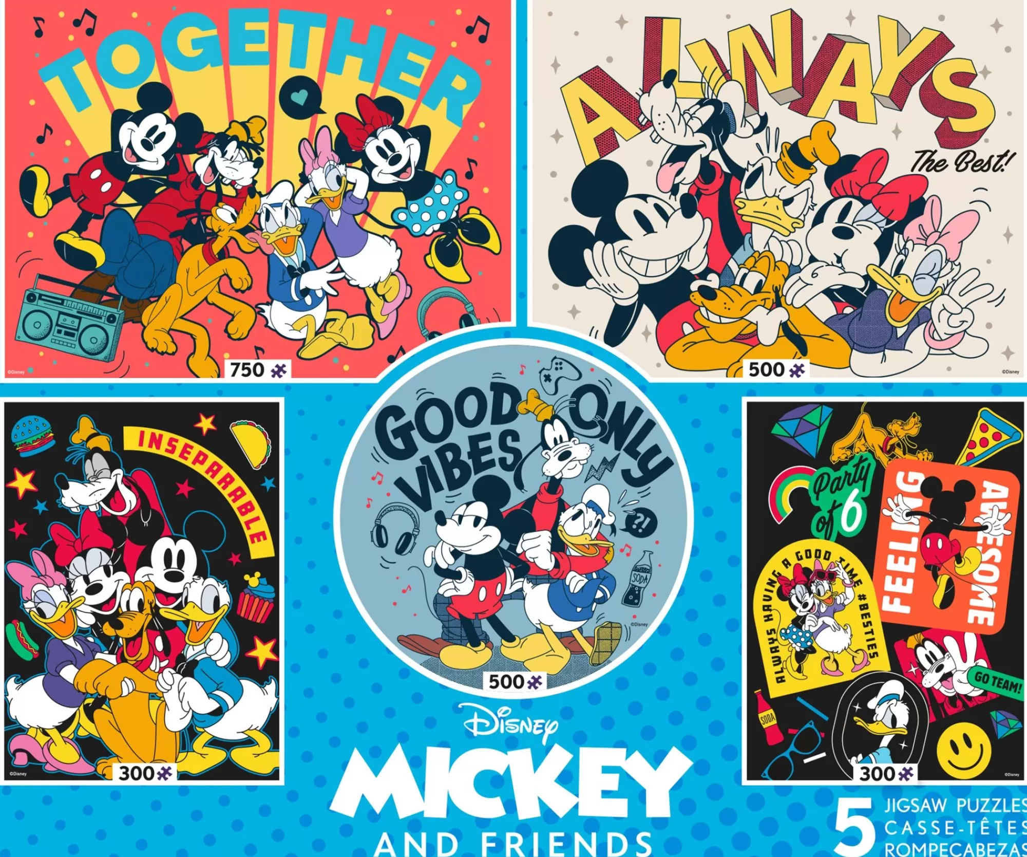 Ceaco Disney -Magic Mickey - 5 In 1 Multipack* Disney Puzzles