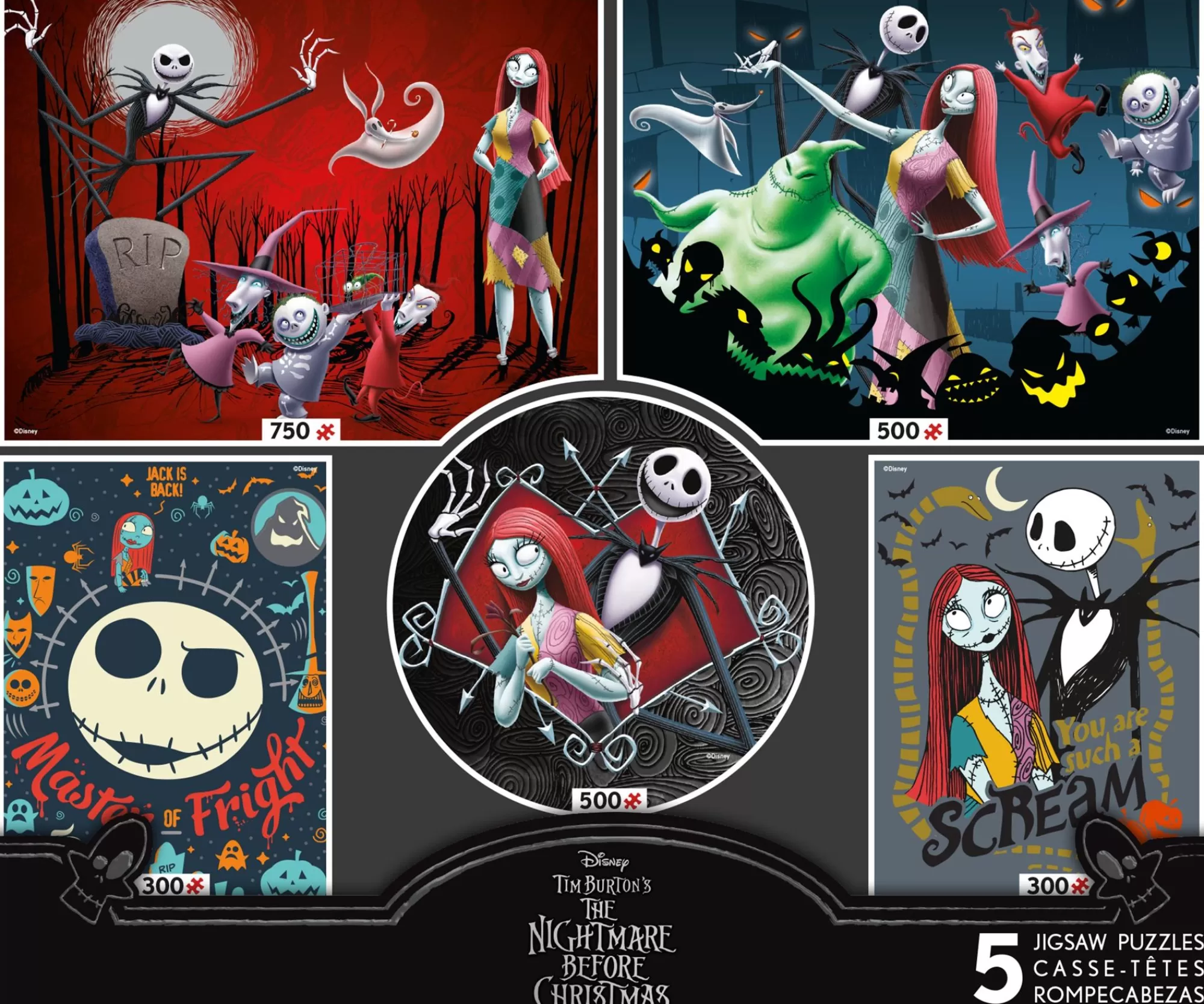 Ceaco Disney -Nightmare Before Christmas - 5 In 1 Multipack* Disney Puzzles