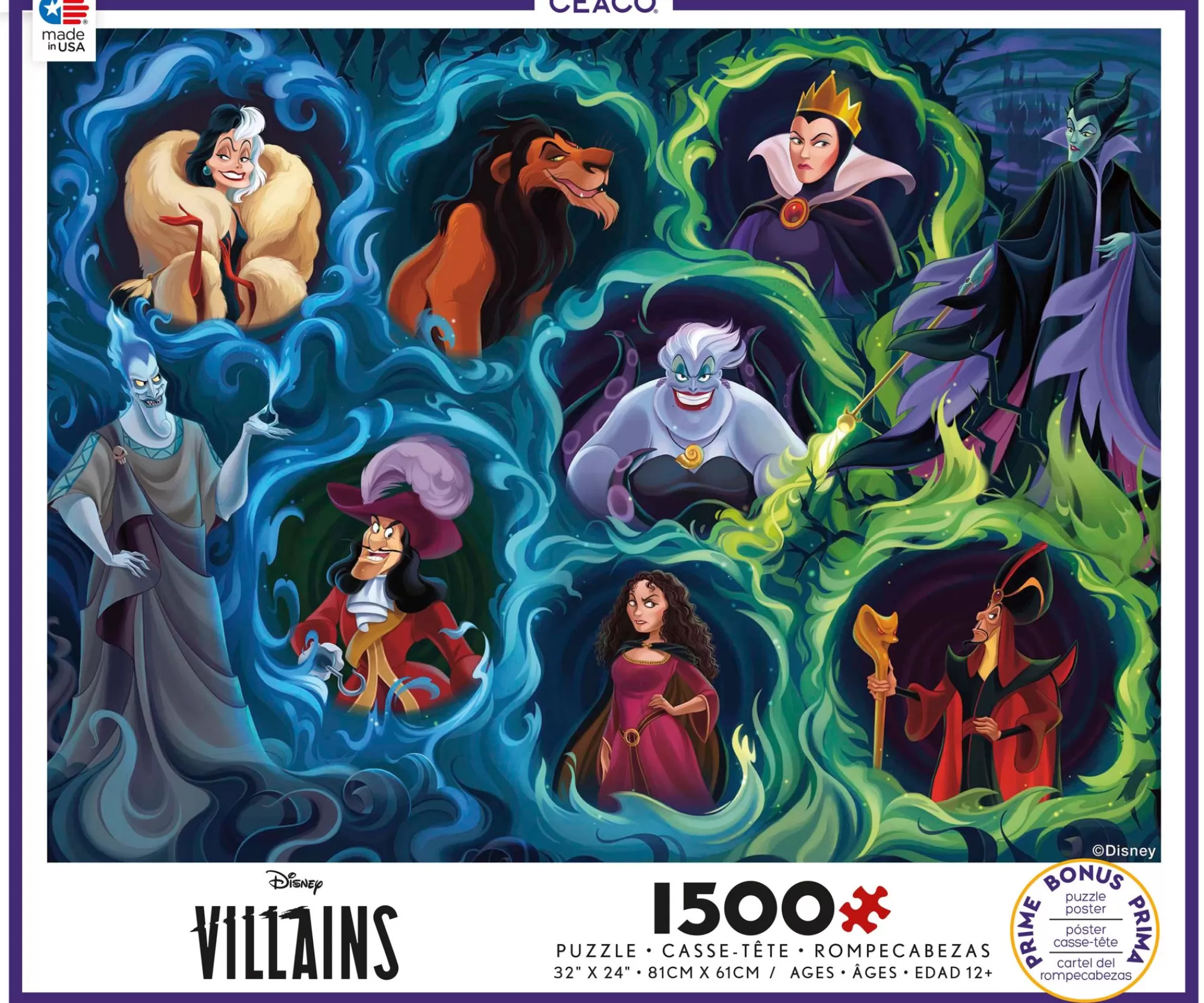 Ceaco Disney Villains 3 - 1500 Piece Puzzle* Comic Art Puzzles