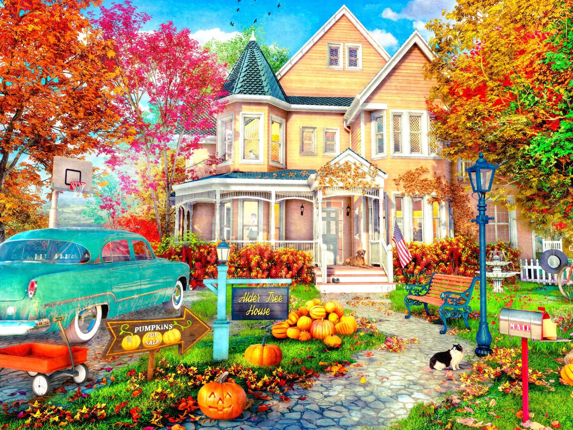 Ceaco Dominic Davison - Autumn Townhouse - 750 Piece Puzzle* Landscapes