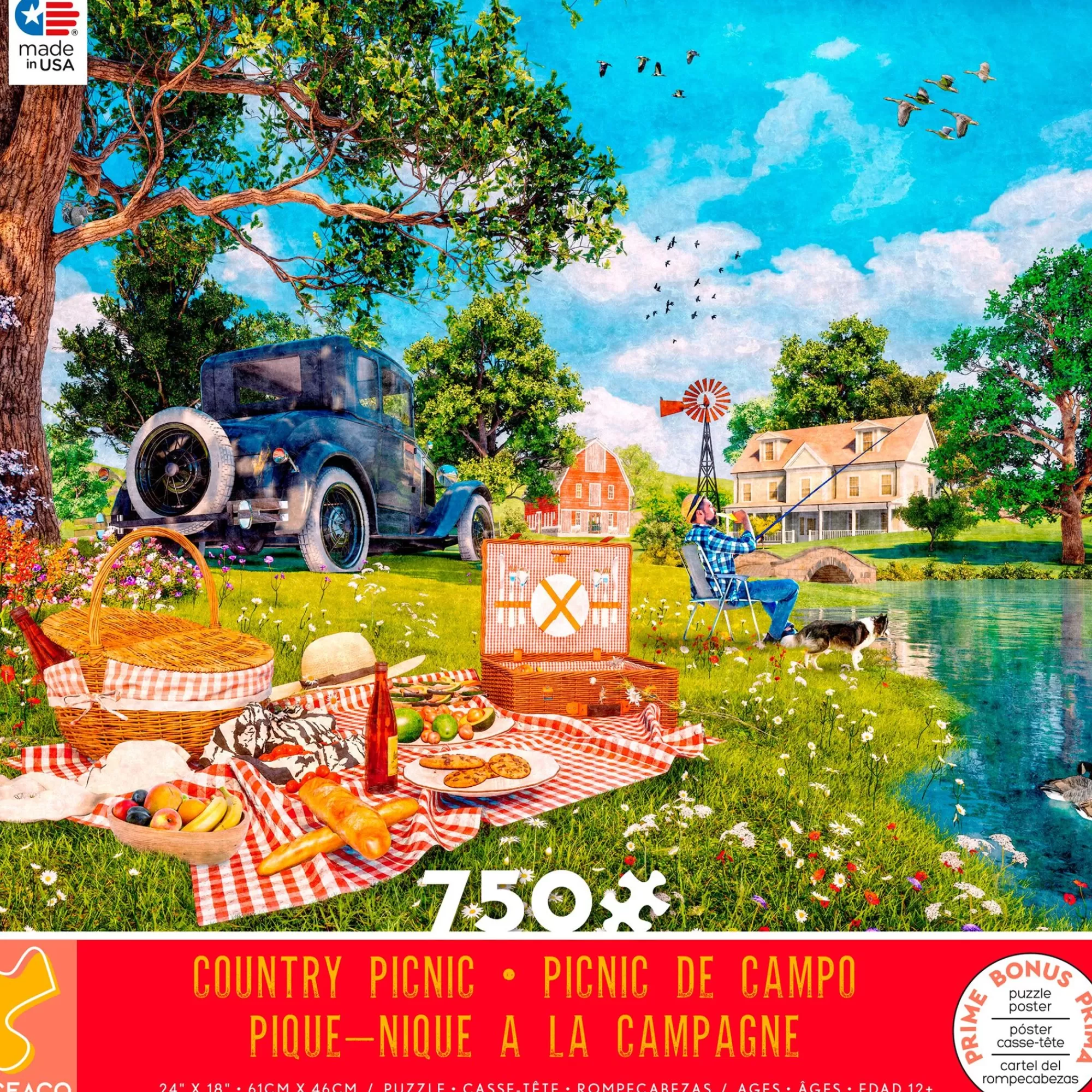 Ceaco Dominic Davison - Country Picnic - 750 Piece Puzzle* Landscapes