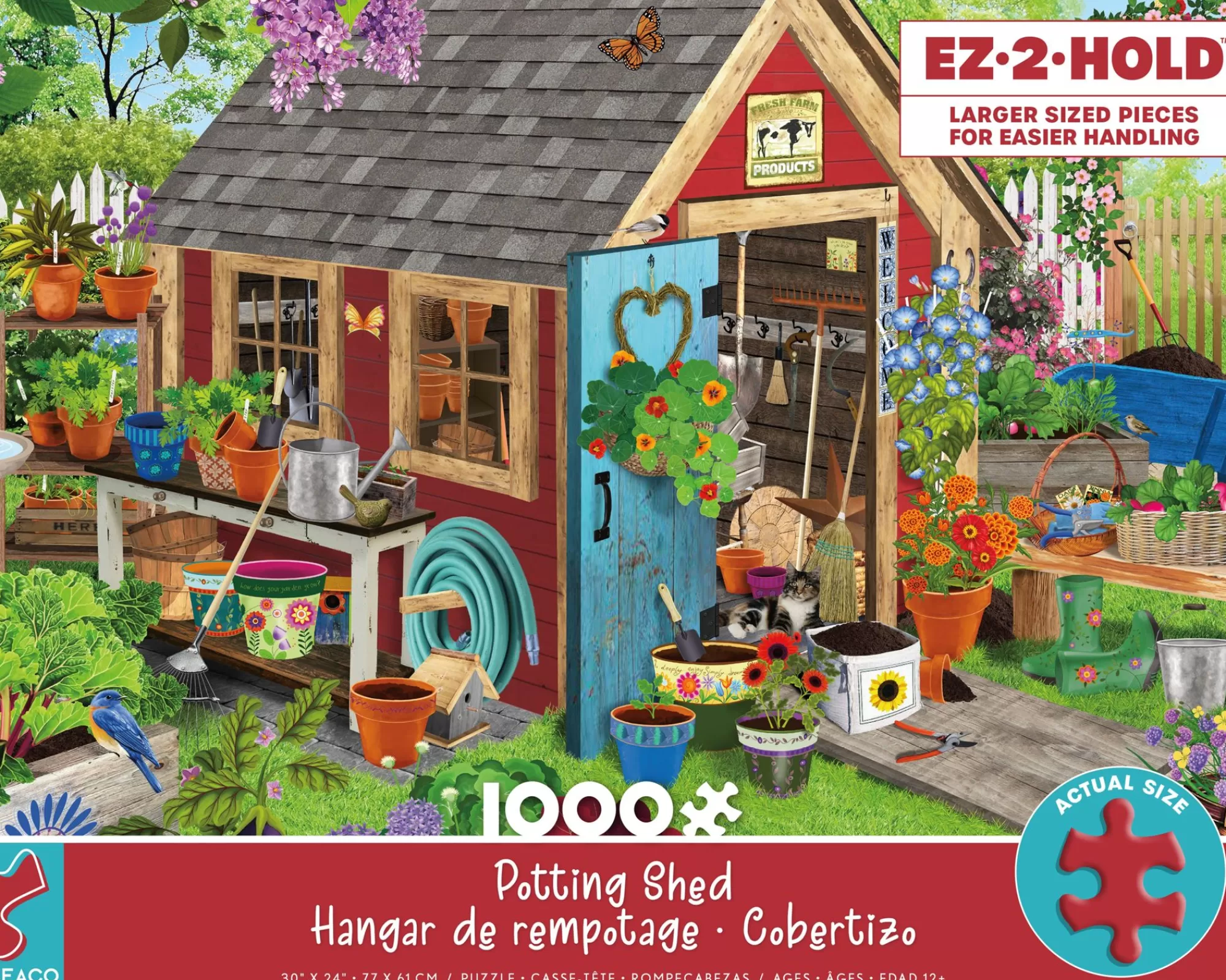 Ceaco Ez 2 Hold - Potting Shed - 1000 Oversized Piece Puzzle* Made In Usa' Puzzles