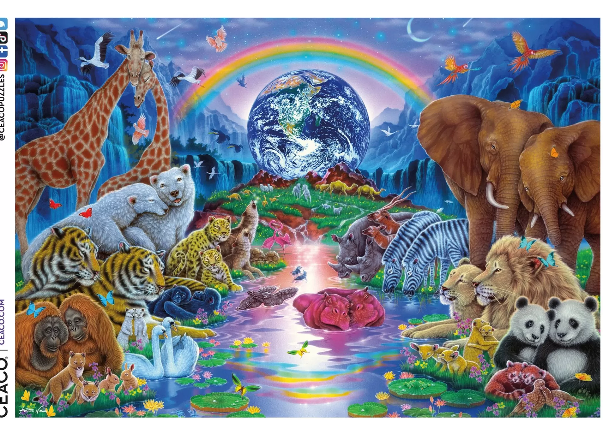 Ceaco Family Of The Earth - 2000 Piece Puzzle* Animal Puzzles