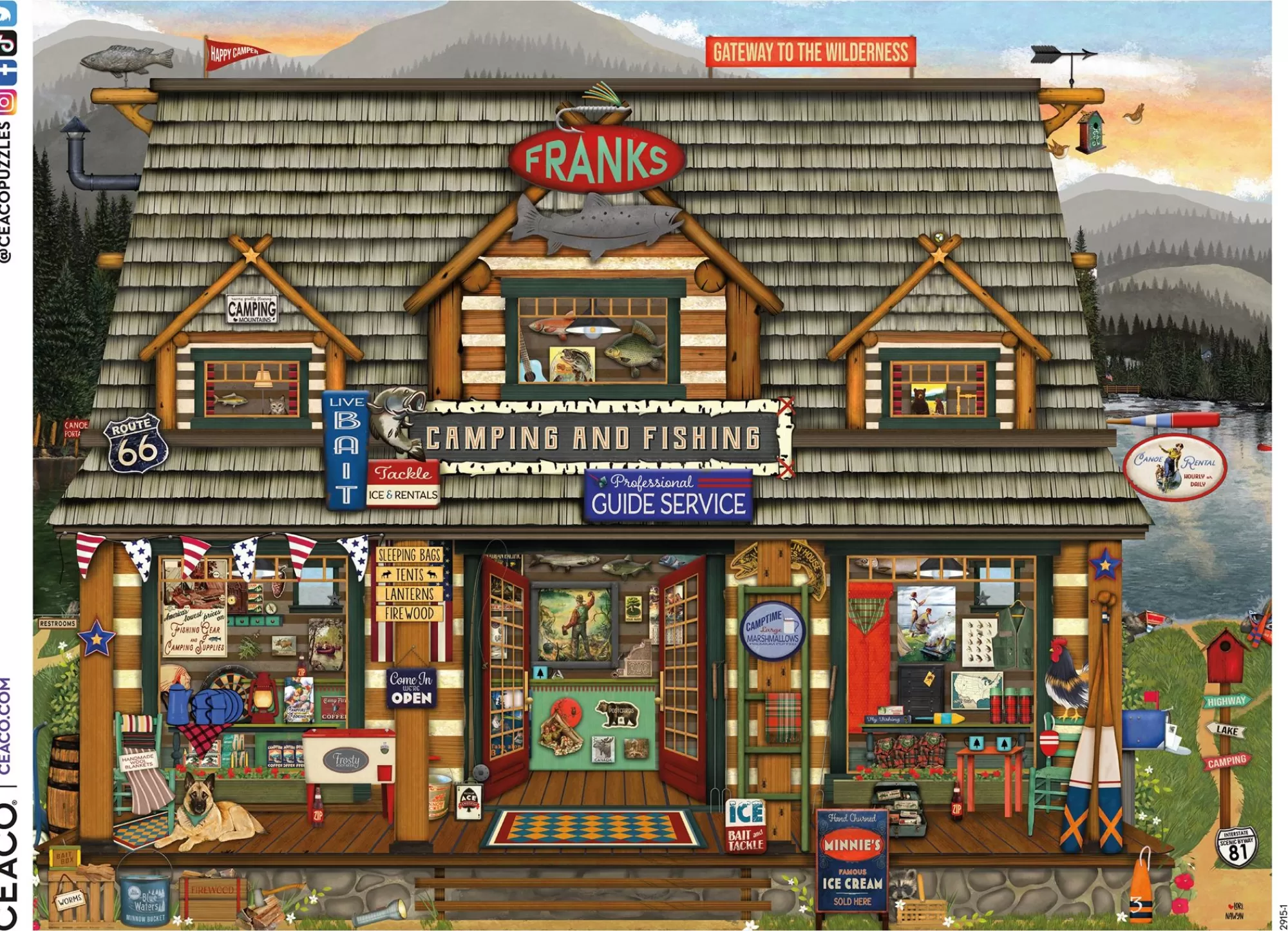 Ceaco Frank'S Fishing Store - 750 Piece Puzzle* Americana Puzzles