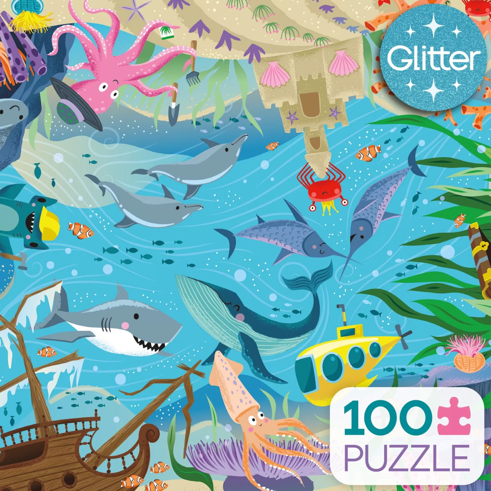 Ceaco Glitter - Under The Deep Blue Sea - 100 Piece Puzzle* Kids Puzzles