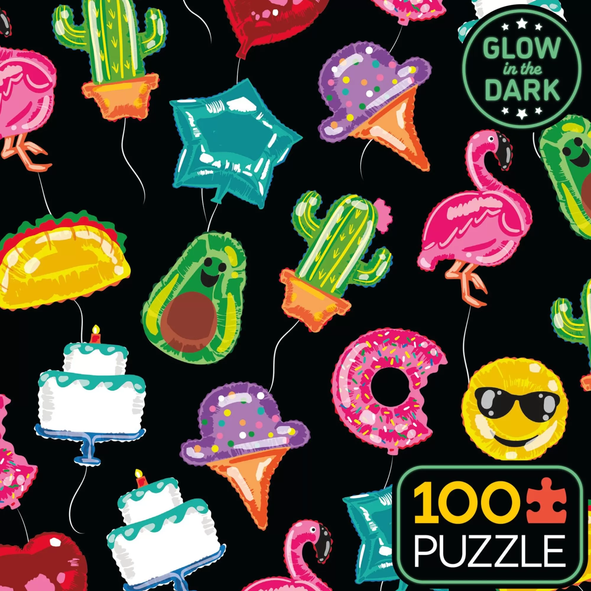 Ceaco Glow-In-The-Dark - Bountiful Balloons- 100 Piece Puzzle* Glow In The Dark Puzzles