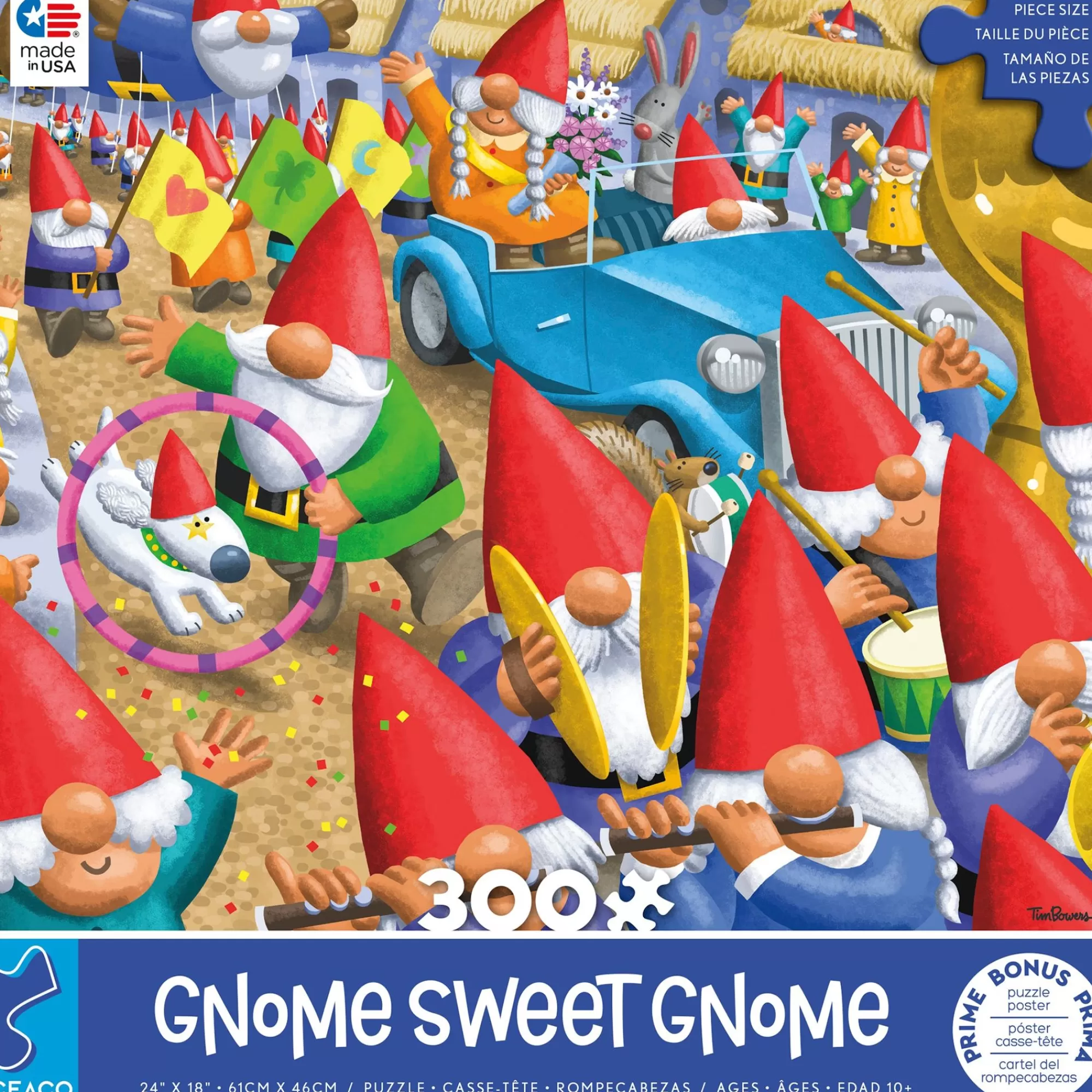 Ceaco Gnome Sweet Gnome - Gnome Parade - 300 Piece Puzzle* Made In Usa' Puzzles