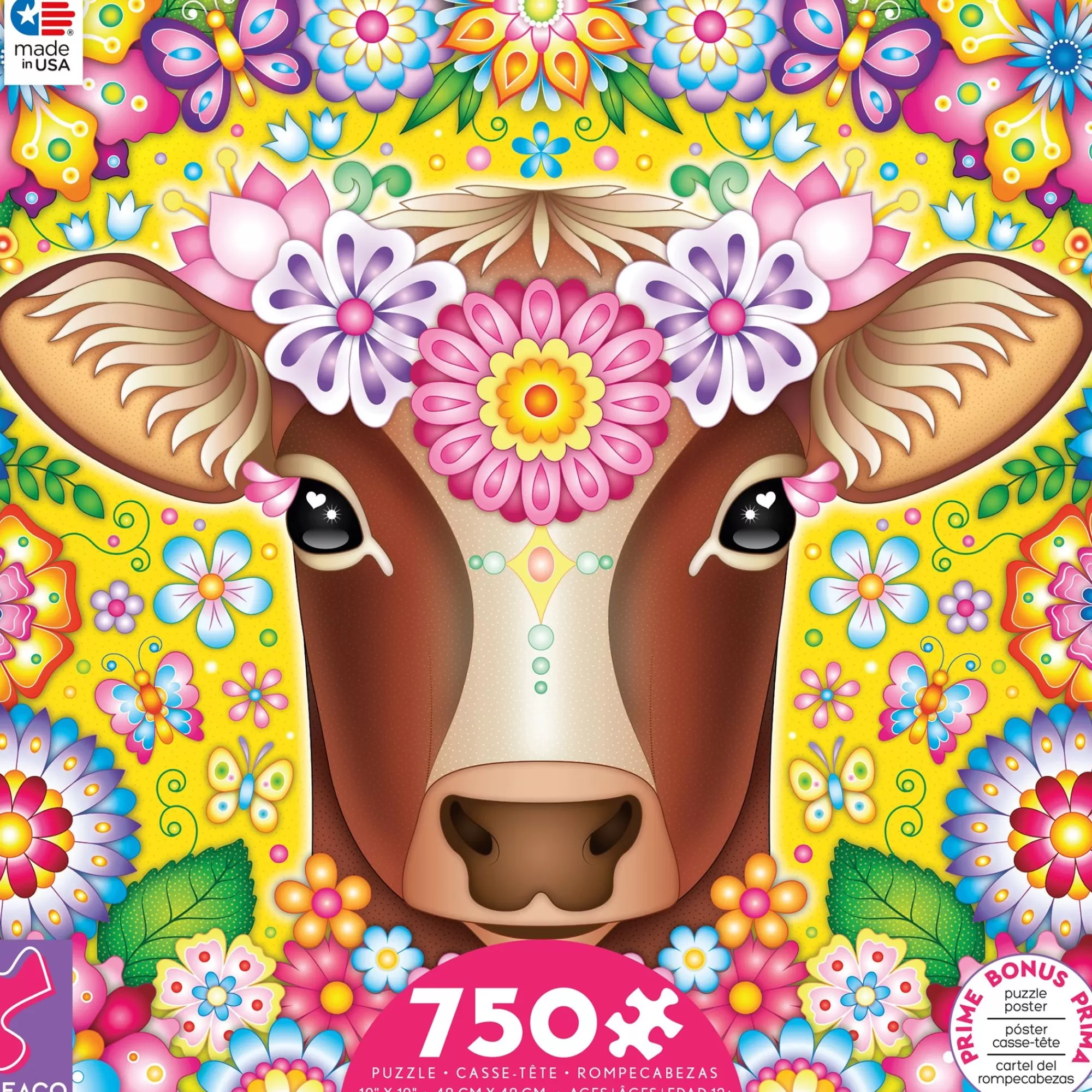 Ceaco Groovy Animals - Cow - 750 Piece Puzzle* Animal Puzzles