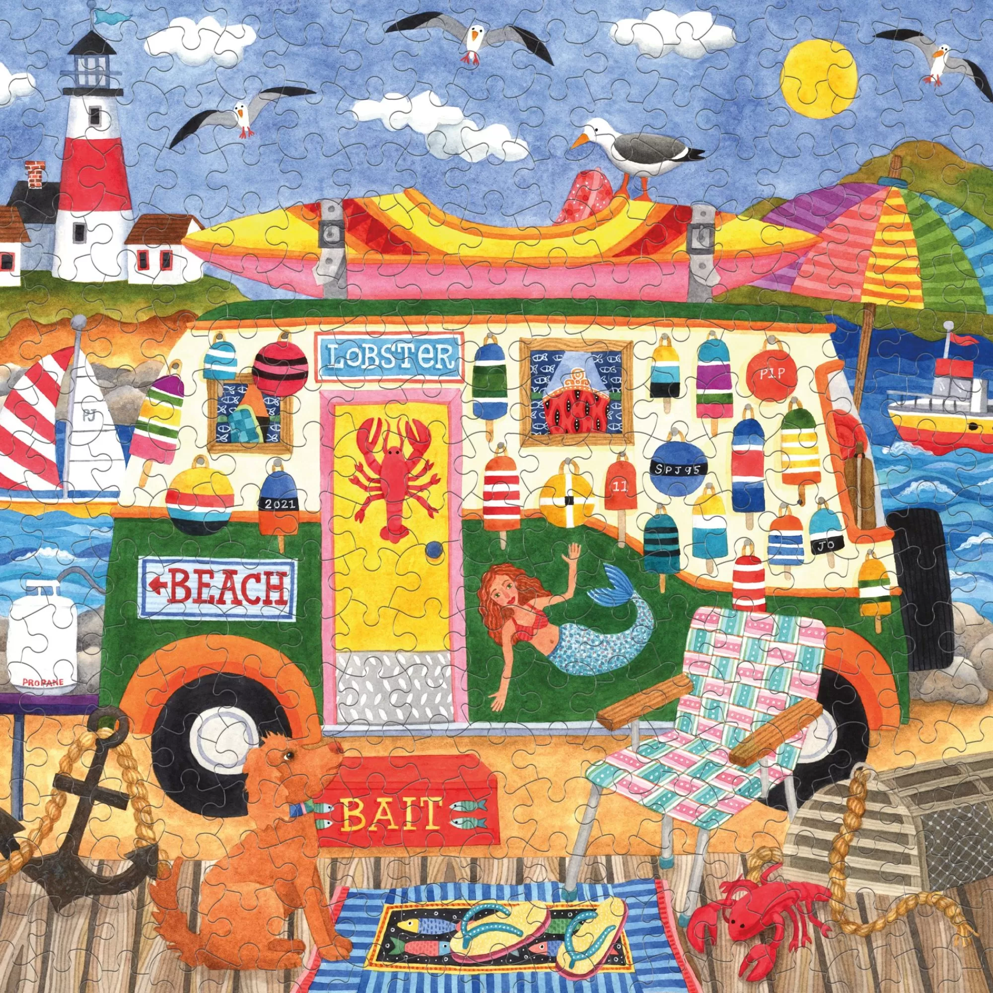 Ceaco Happy Camper - Downeast Camper - 300 Piece Puzzle* Made In Usa' Puzzles