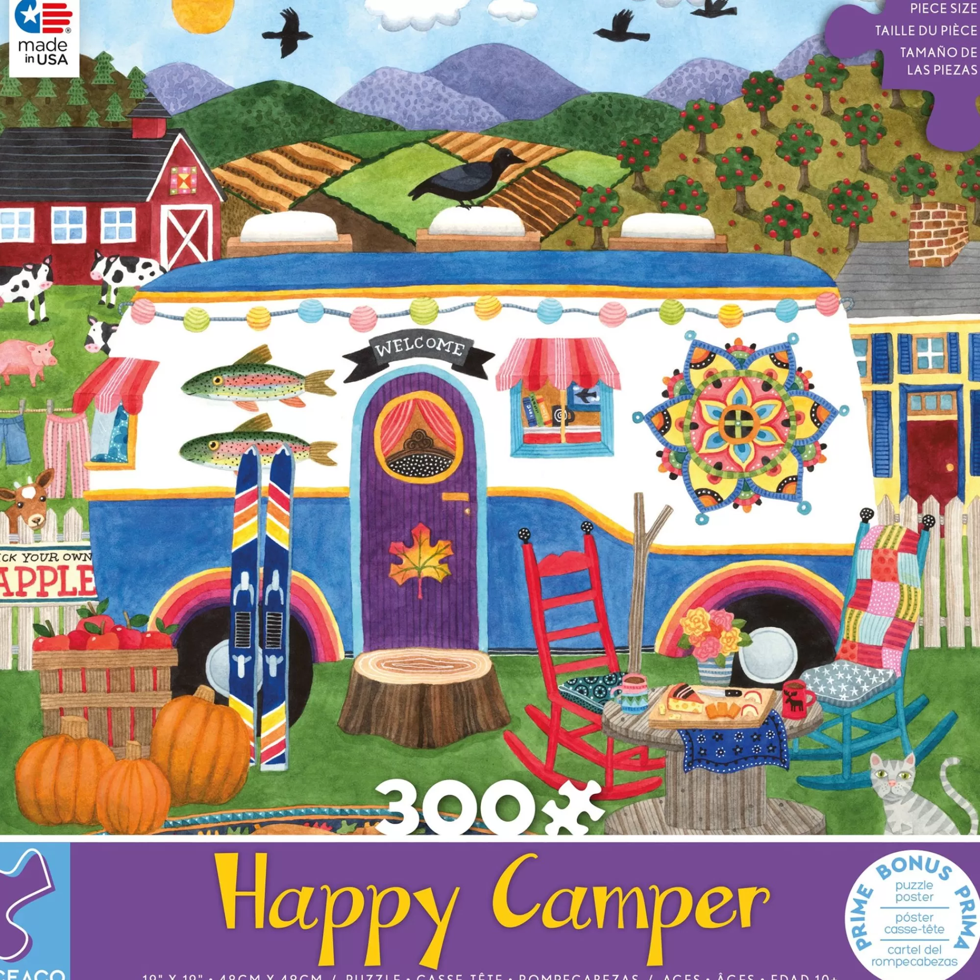 Ceaco Happy Camper - Green Mountain Camper - 300 Piece Puzzle* Made In Usa' Puzzles