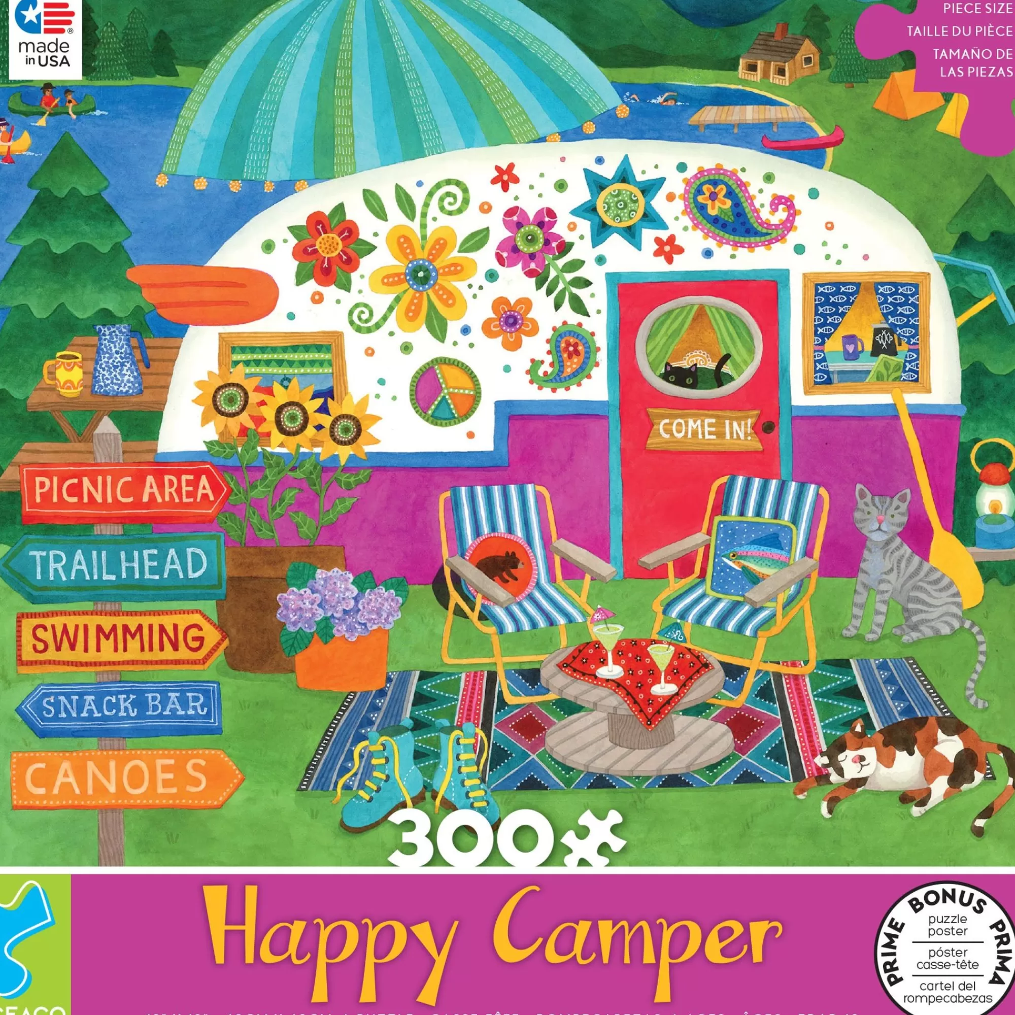 Ceaco Happy Camper - Lake Camper - 300 Piece Puzzle* Made In Usa' Puzzles