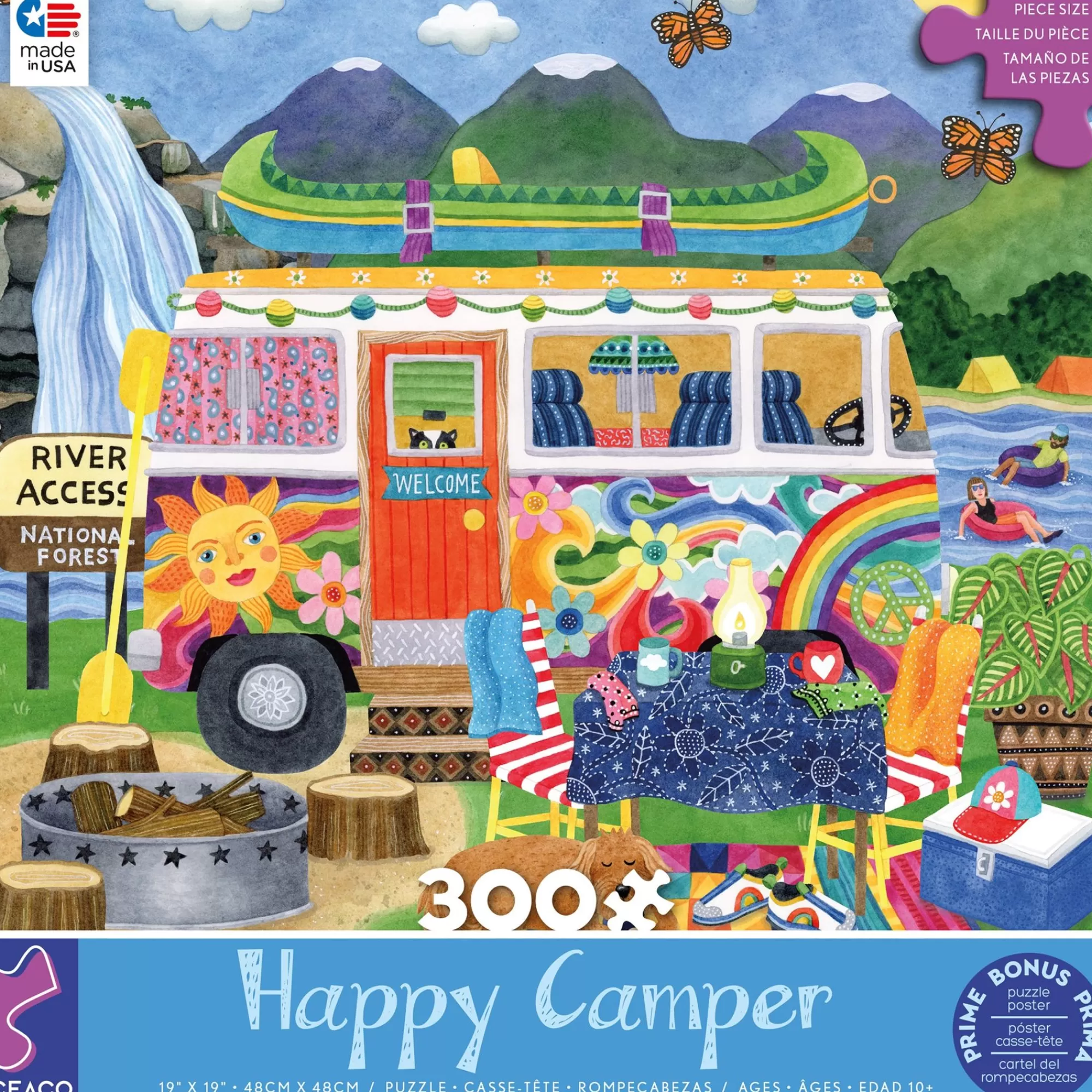 Ceaco Happy Camper - Waterfall Camper - 300 Piece Puzzle* Oversized Pieces