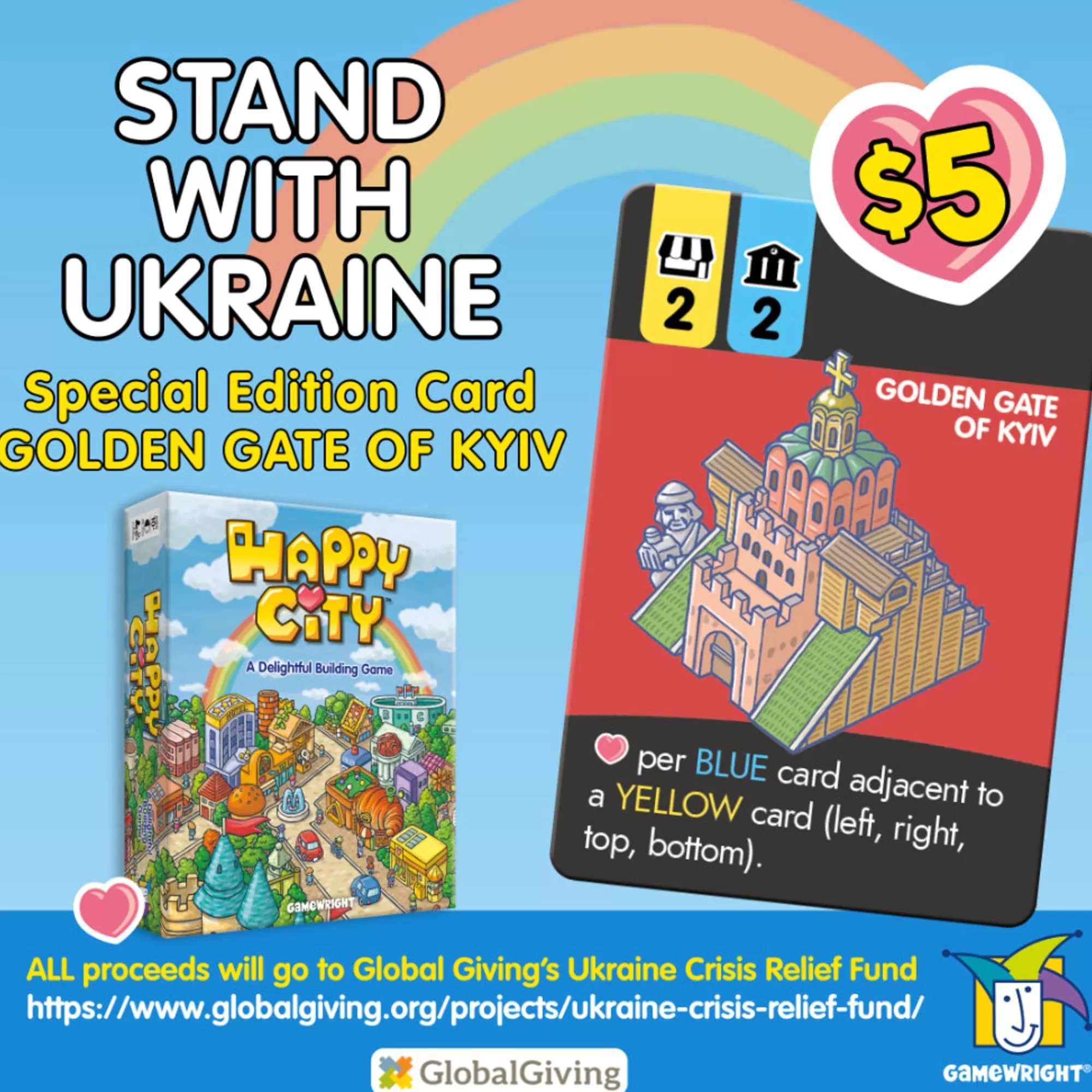 Ceaco Happy City - Golden Gate Of Kyiv - Special Edition Card* Gamewright Games