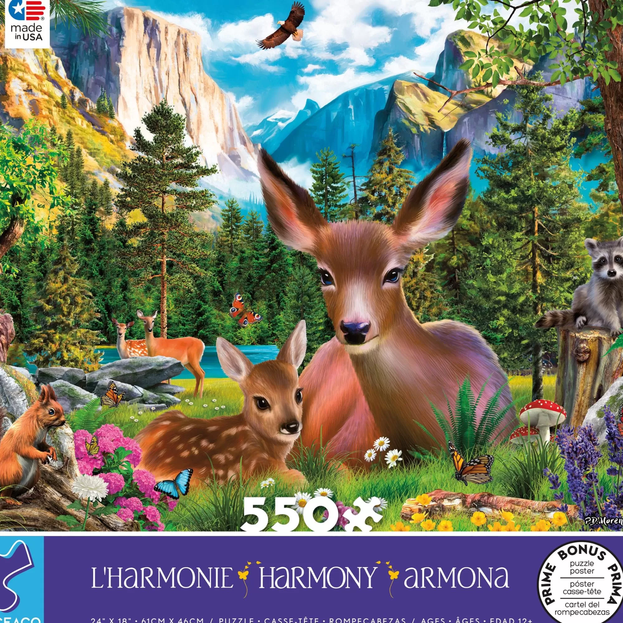 Ceaco Harmony - Deer Family - 550 Piece Puzzle* Animal Puzzles