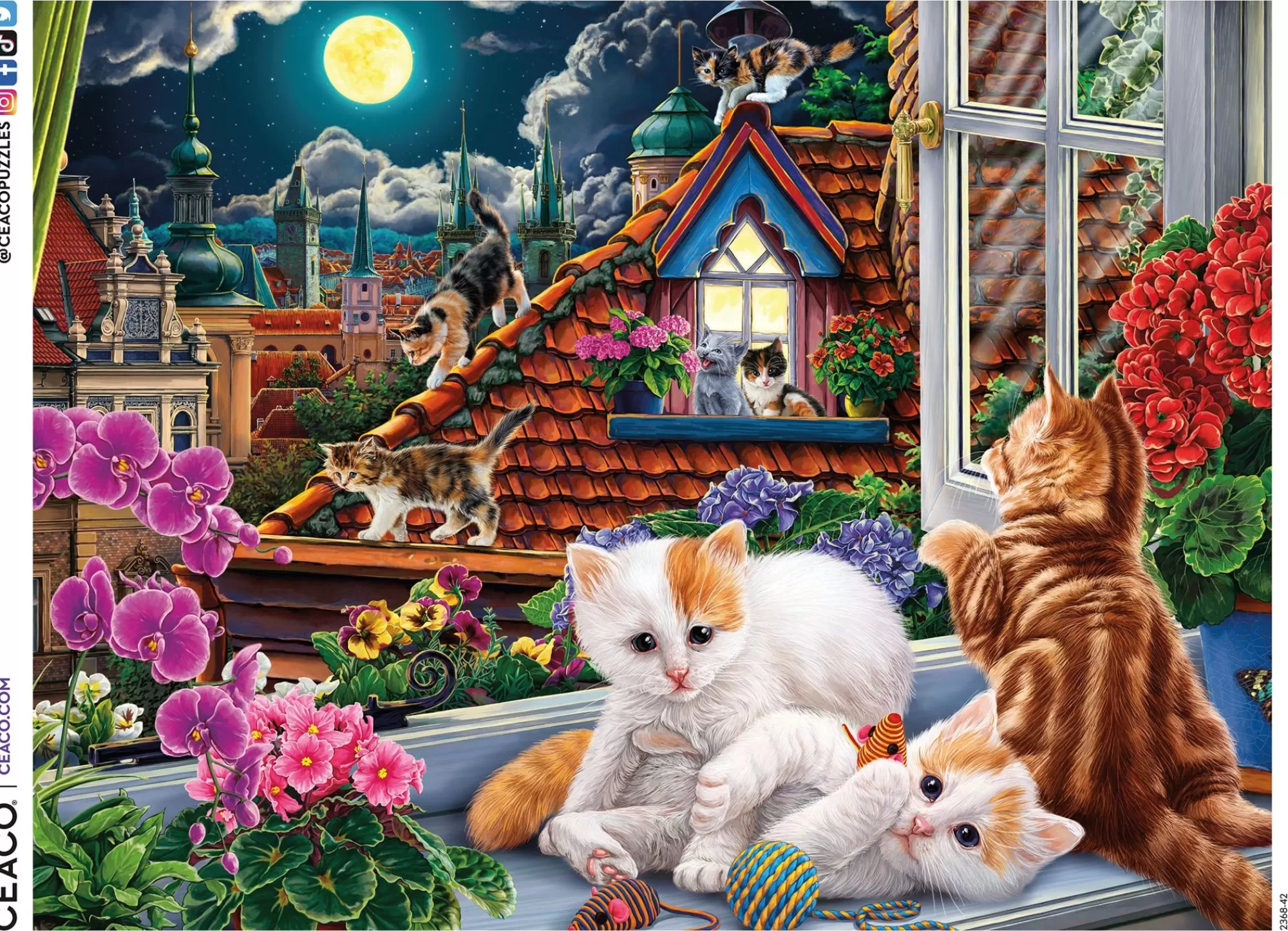 Ceaco Harmony - Kittens In The Moonlight - 550 Piece Puzzle* Animal Puzzles