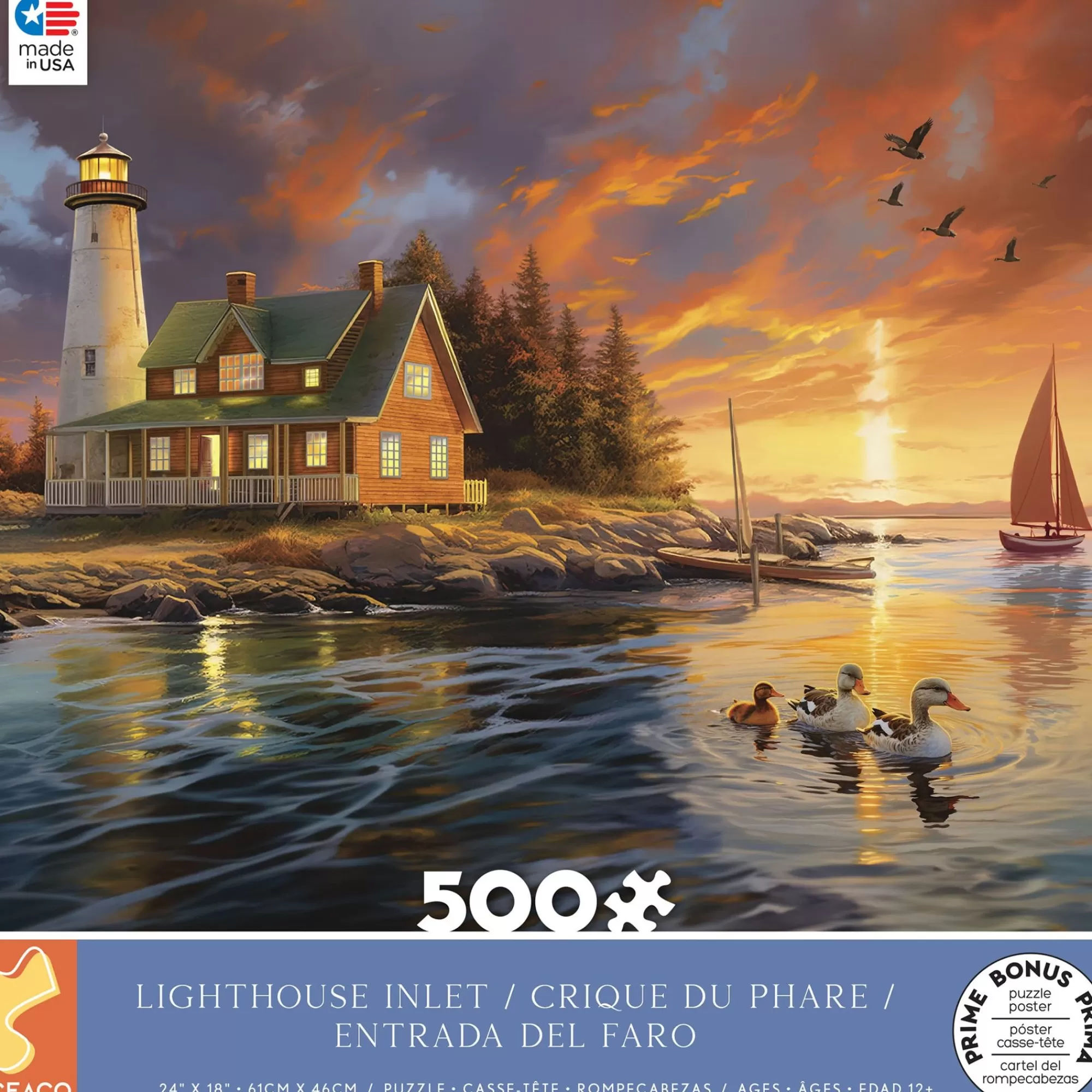 Ceaco Harmony - Lighthouse Inlet - 500 Piece Puzzle* Ocean Puzzles