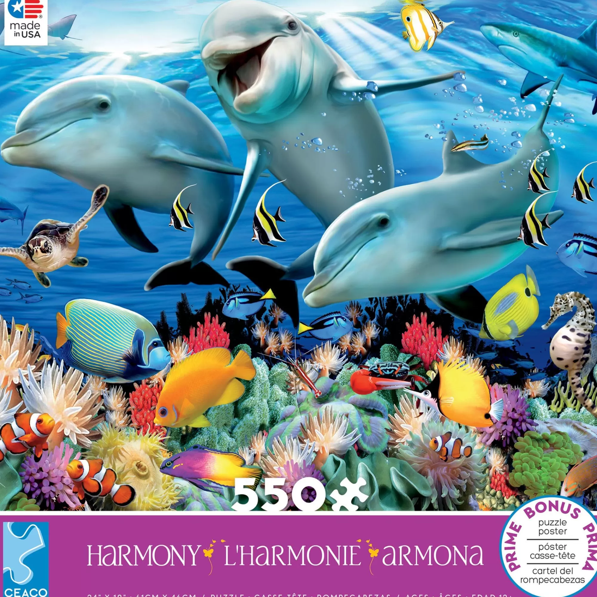 Ceaco Harmony - Ocean - 550 Piece Puzzle* Animal Puzzles