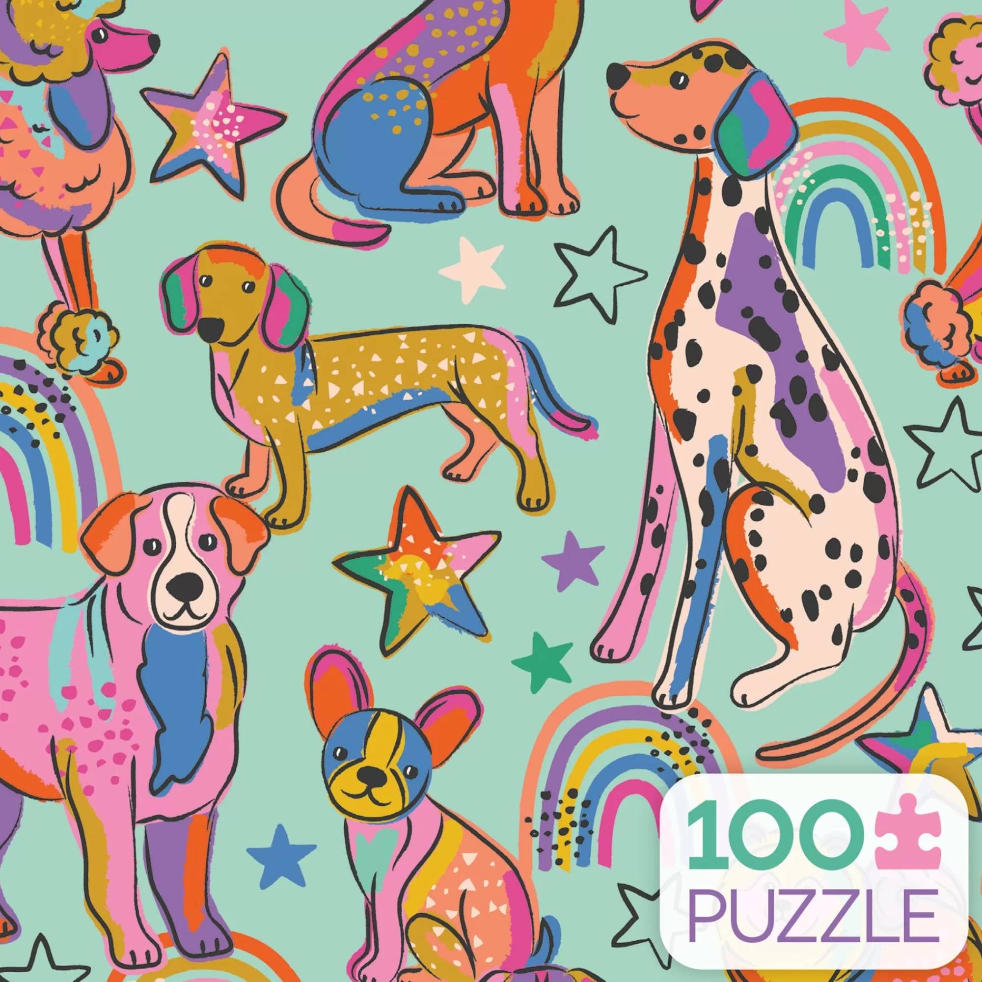 Ceaco Kids 100 Piece Puzzle - Rainbow Dogs - 100 Piece Puzzle* Animal Puzzles