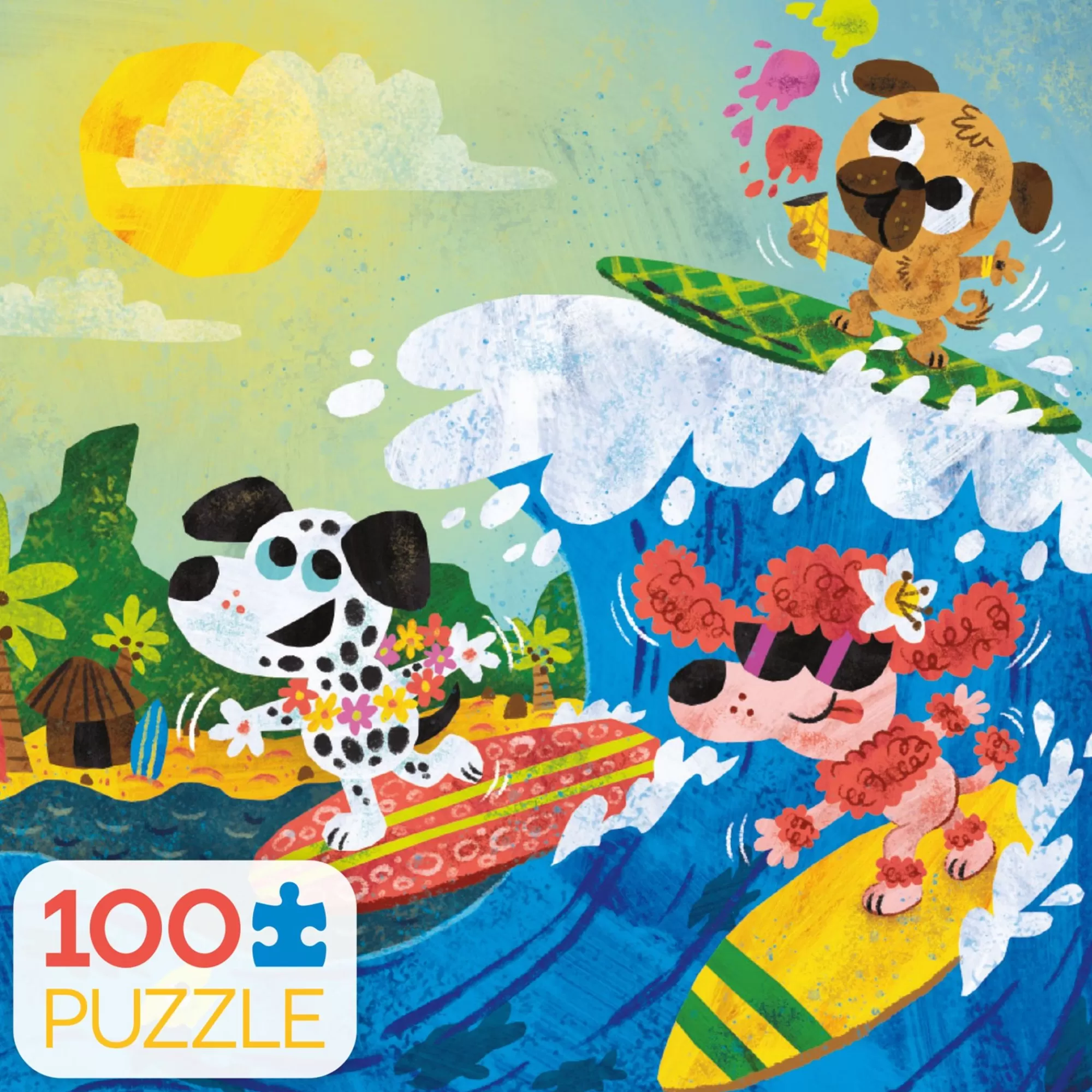 Ceaco Kids 100 Piece Puzzle - Surf Pups - 100 Piece Puzzle* Animal Puzzles