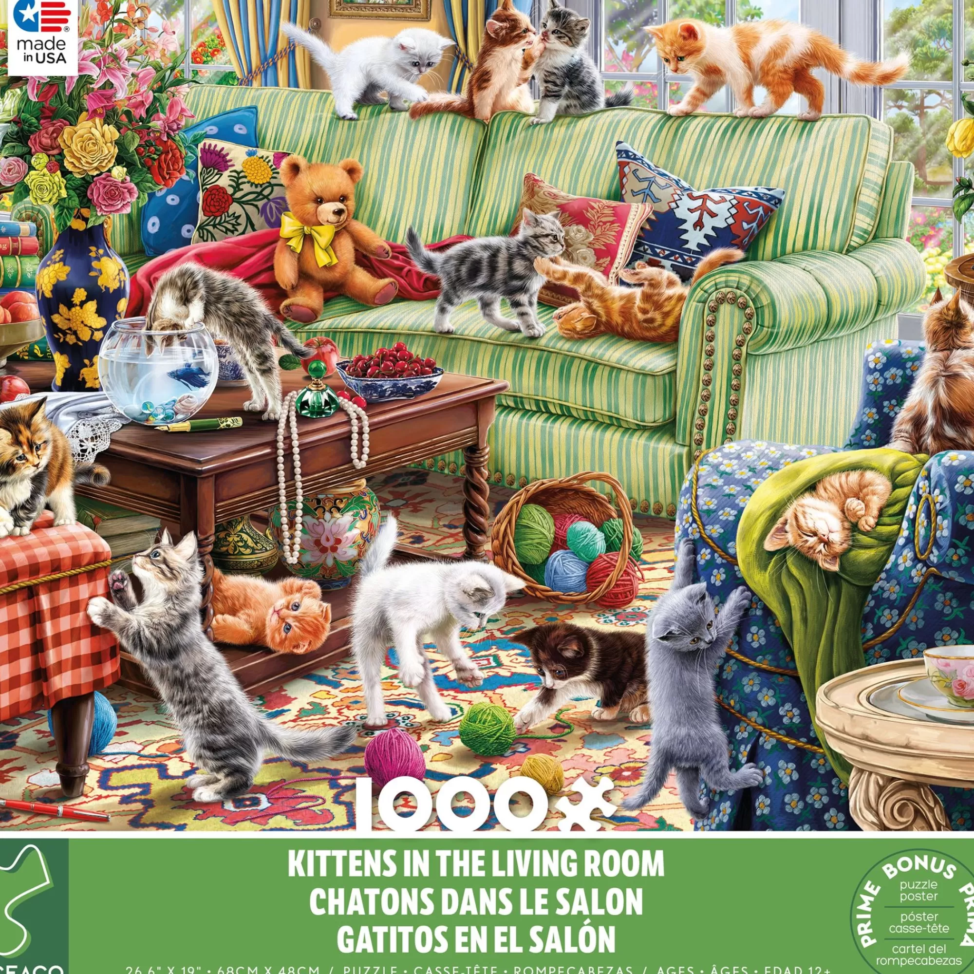 Ceaco Kittens In The Living Room - 1000 Piece Puzzle* Cat Puzzles