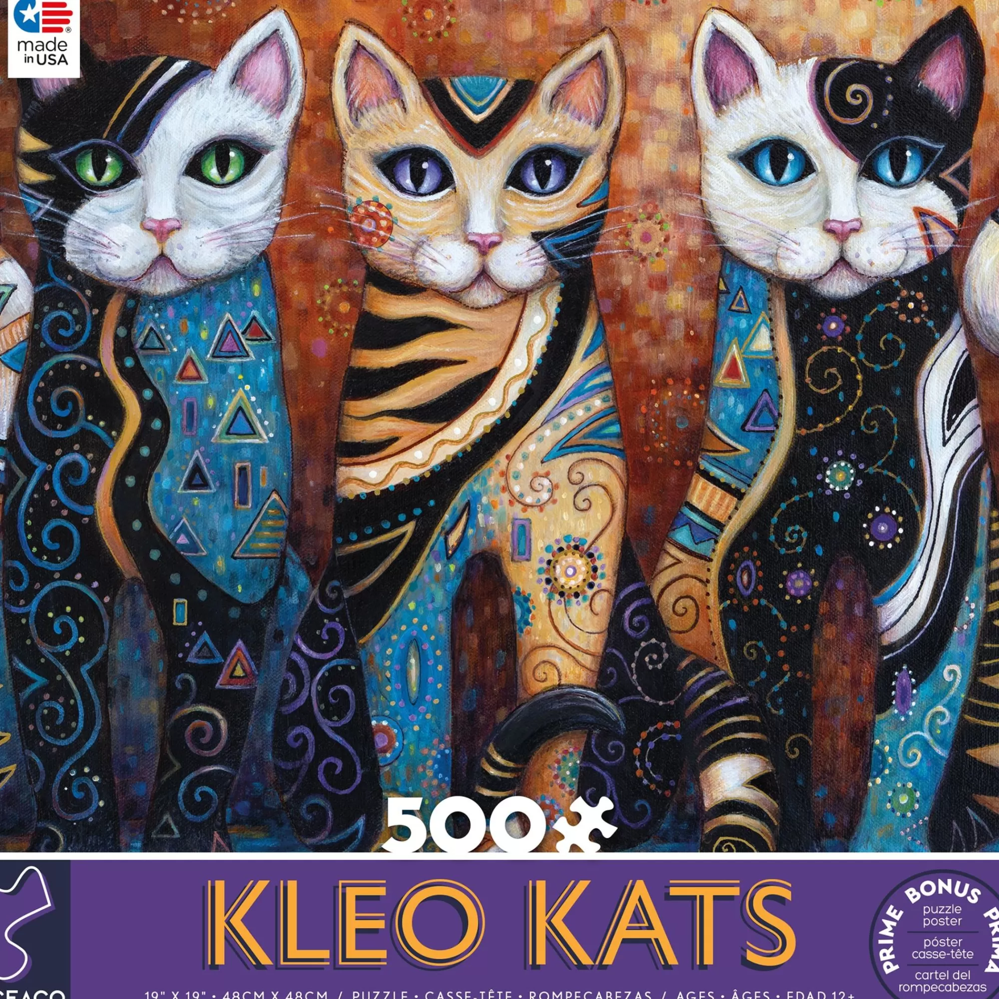 Ceaco Kleo Kats- Kleo Trio - 500 Piece Puzzle* Animal Puzzles