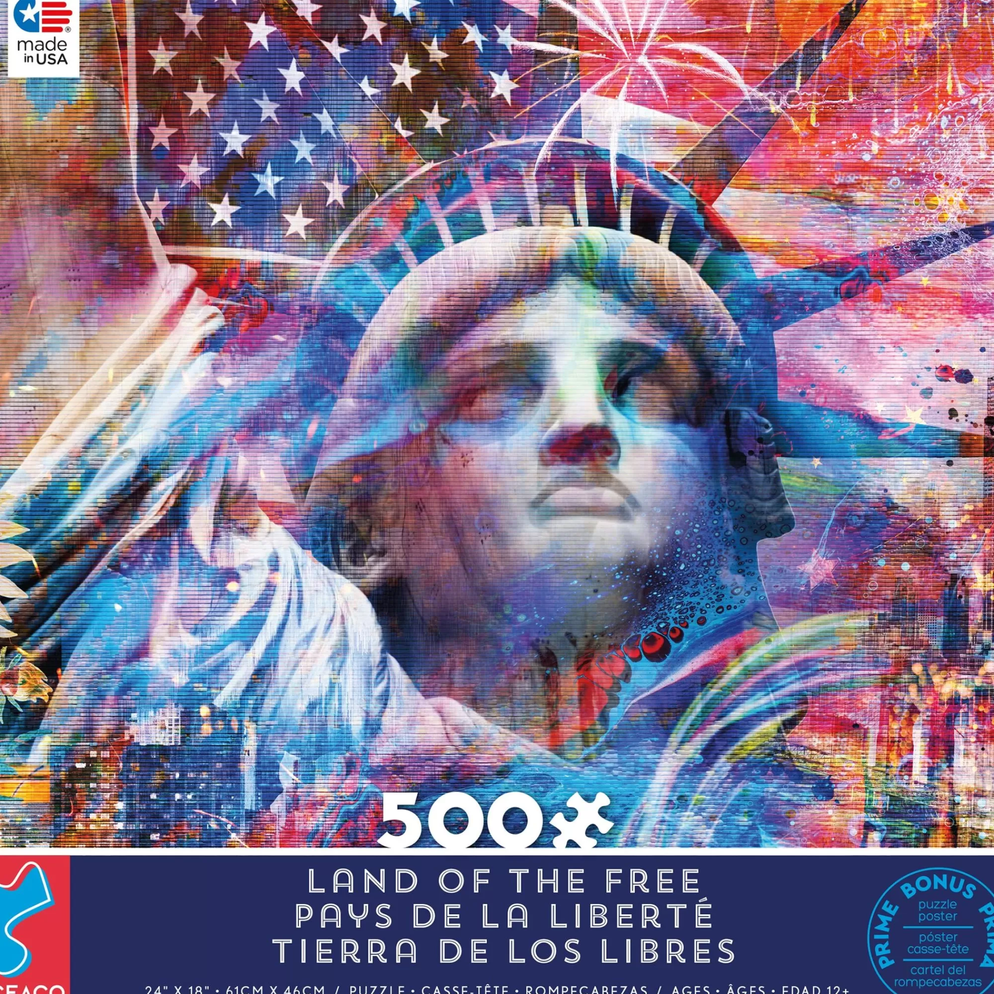 Ceaco Land Of The Free - Stars & Stripes - 550 Piece Puzzle* Americana Puzzles