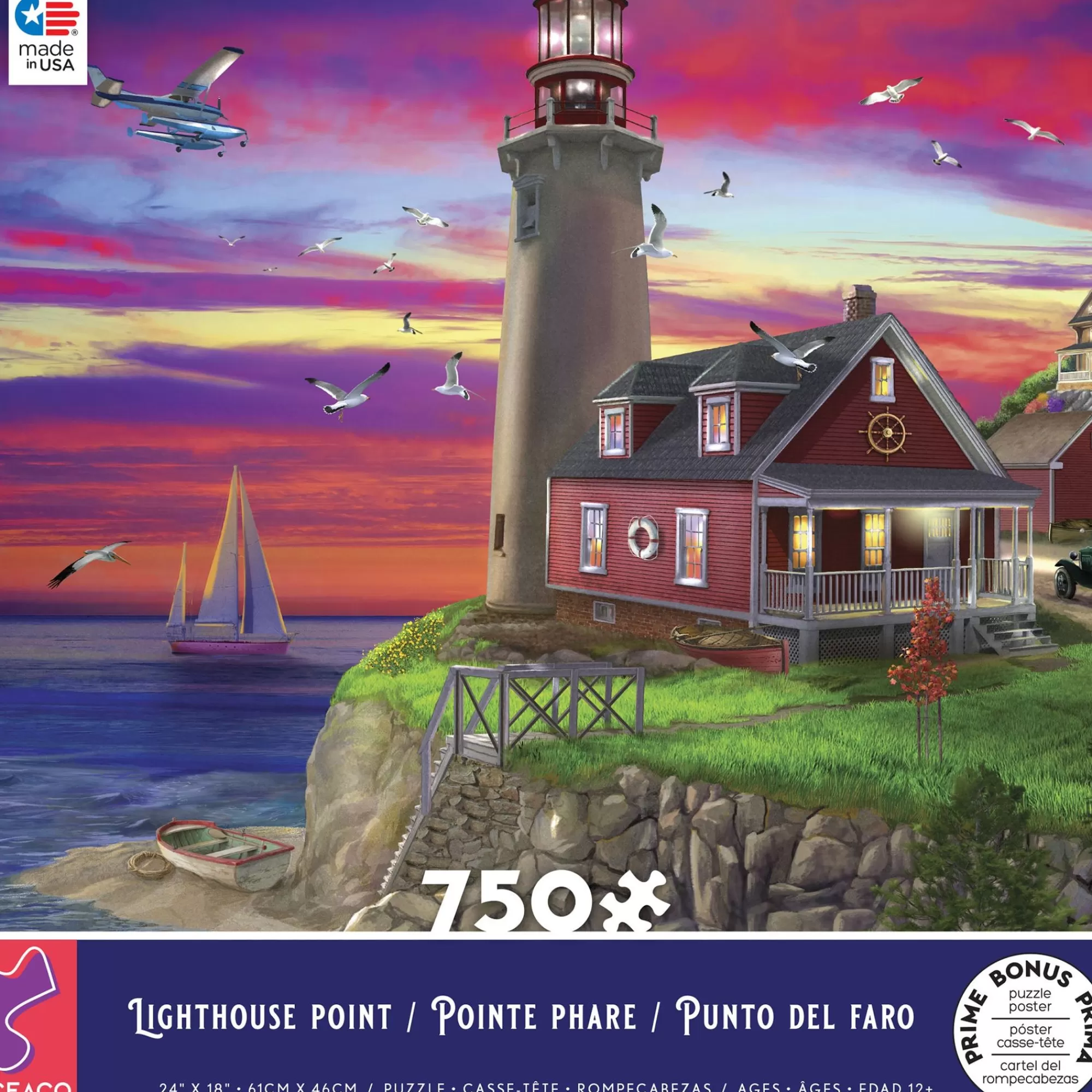 Ceaco Lighthouse Point - 750 Piece Puzzle* Made In Usa' Puzzles