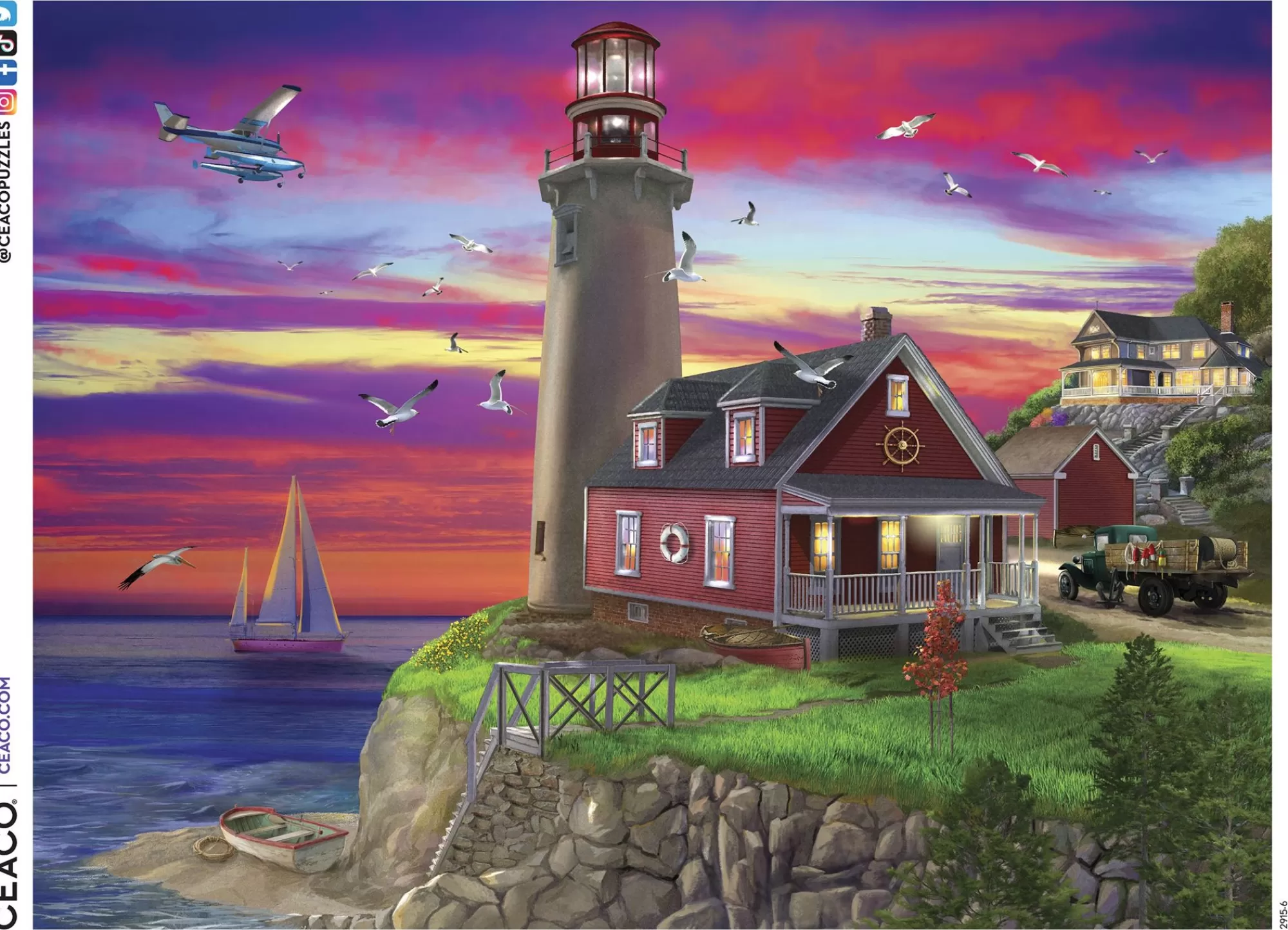 Ceaco Lighthouse Point - 750 Piece Puzzle* Made In Usa' Puzzles