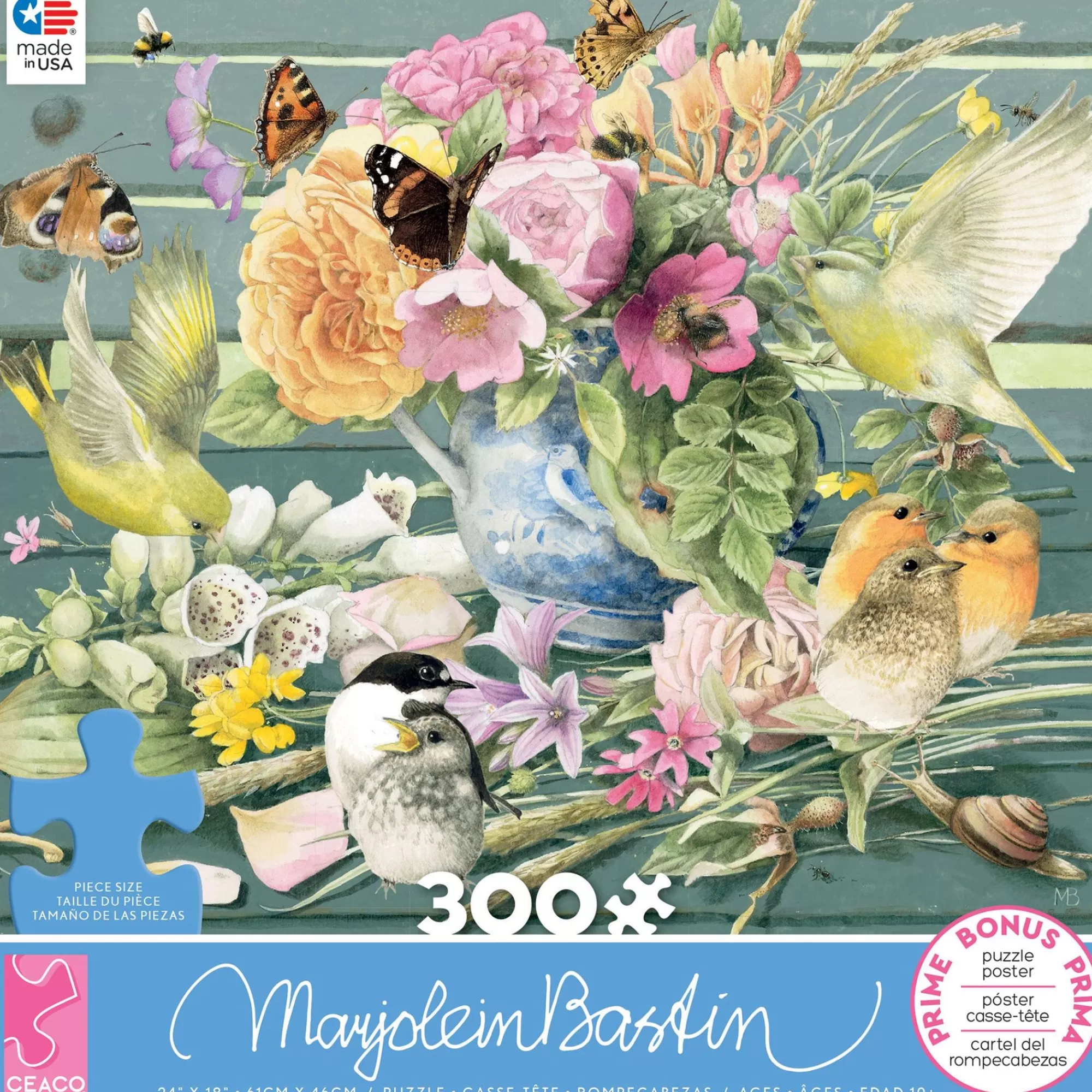 Ceaco Marjolein Bastin - Blue Vase - 300 Piece Puzzle* Flowers Puzzles