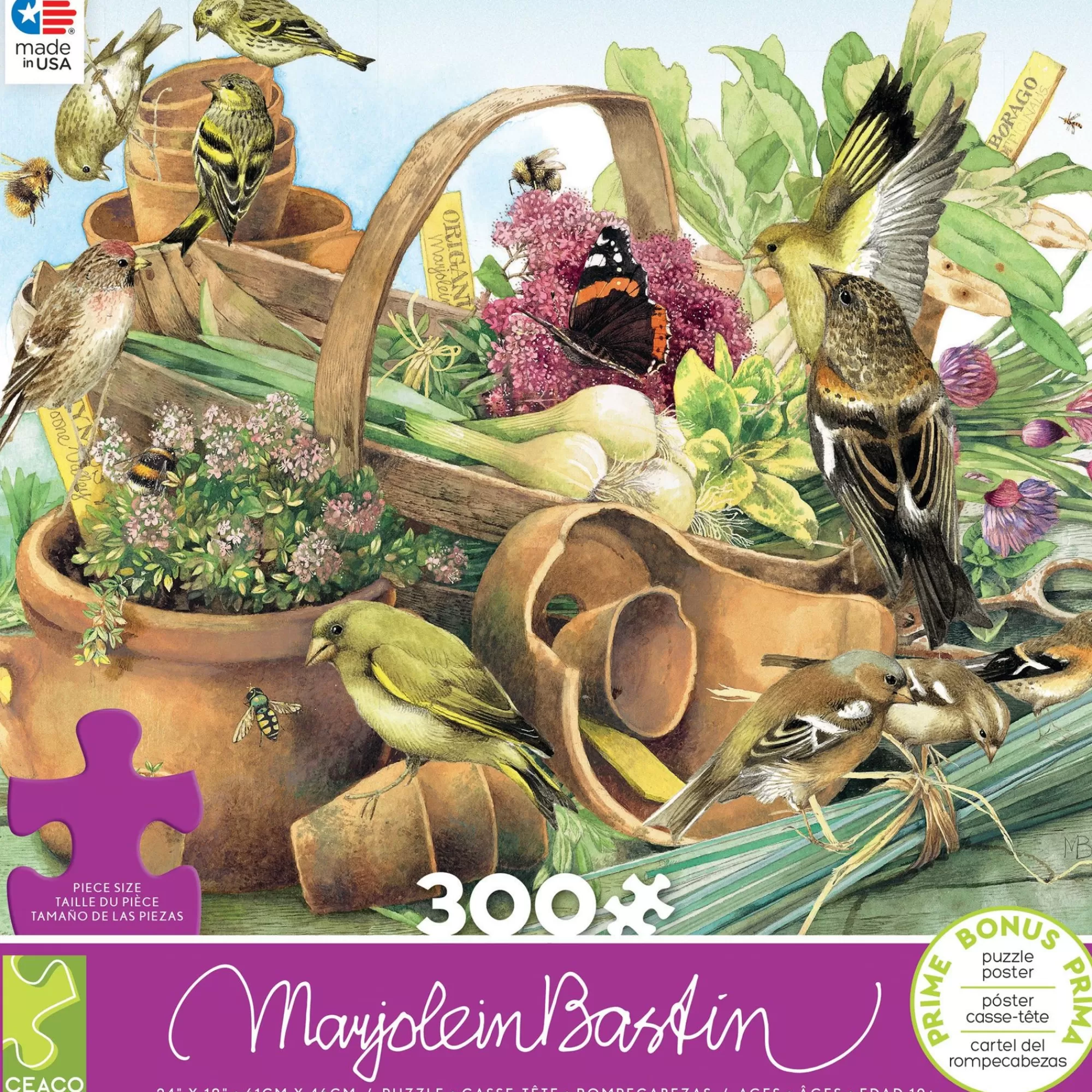 Ceaco Marjolein Bastin - Clay Pots - 300 Piece Puzzle* Flowers Puzzles