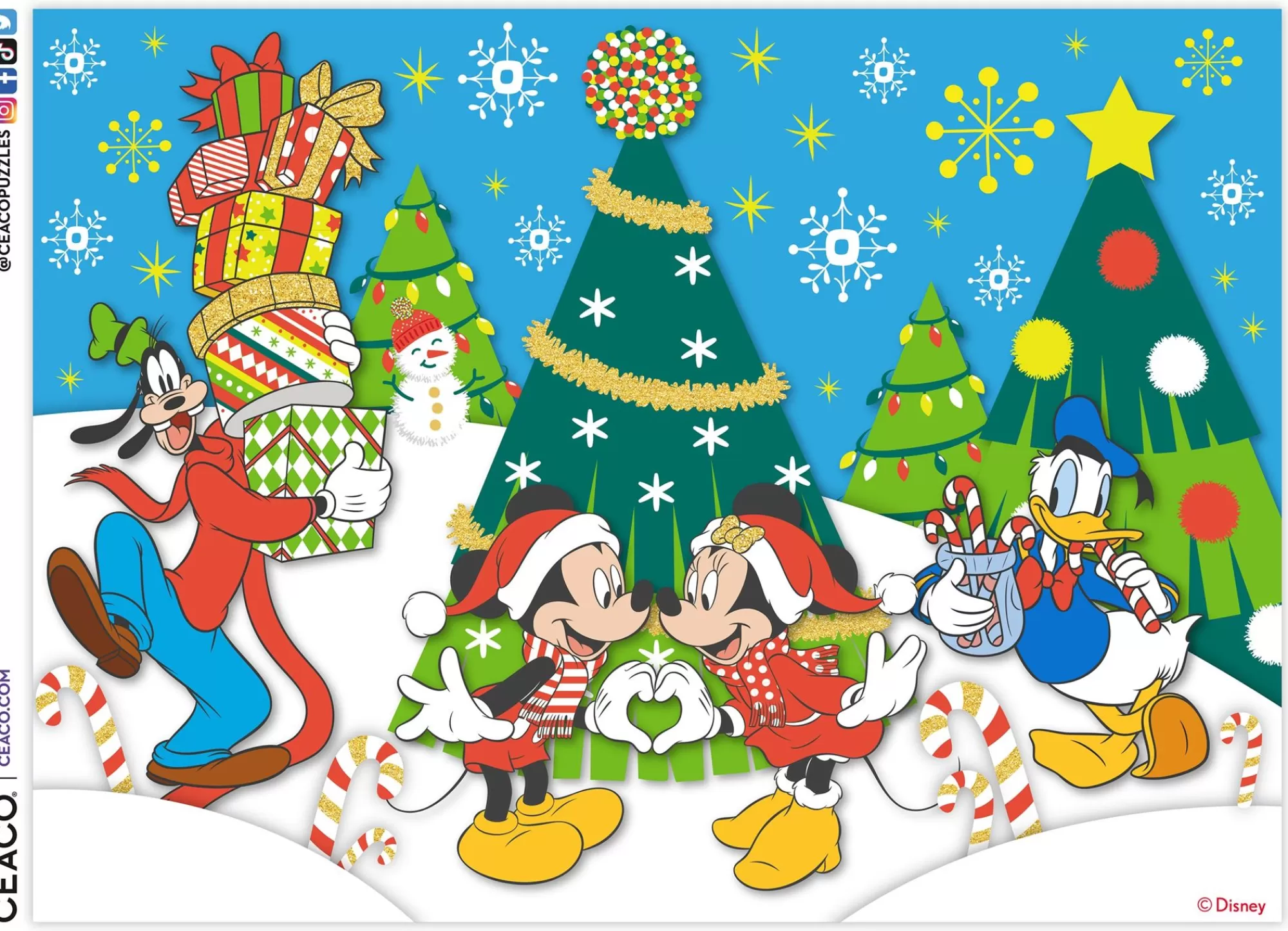 Ceaco Mickey And Minnie Holiday Love - 200 Piece Puzzle* Holiday Puzzles