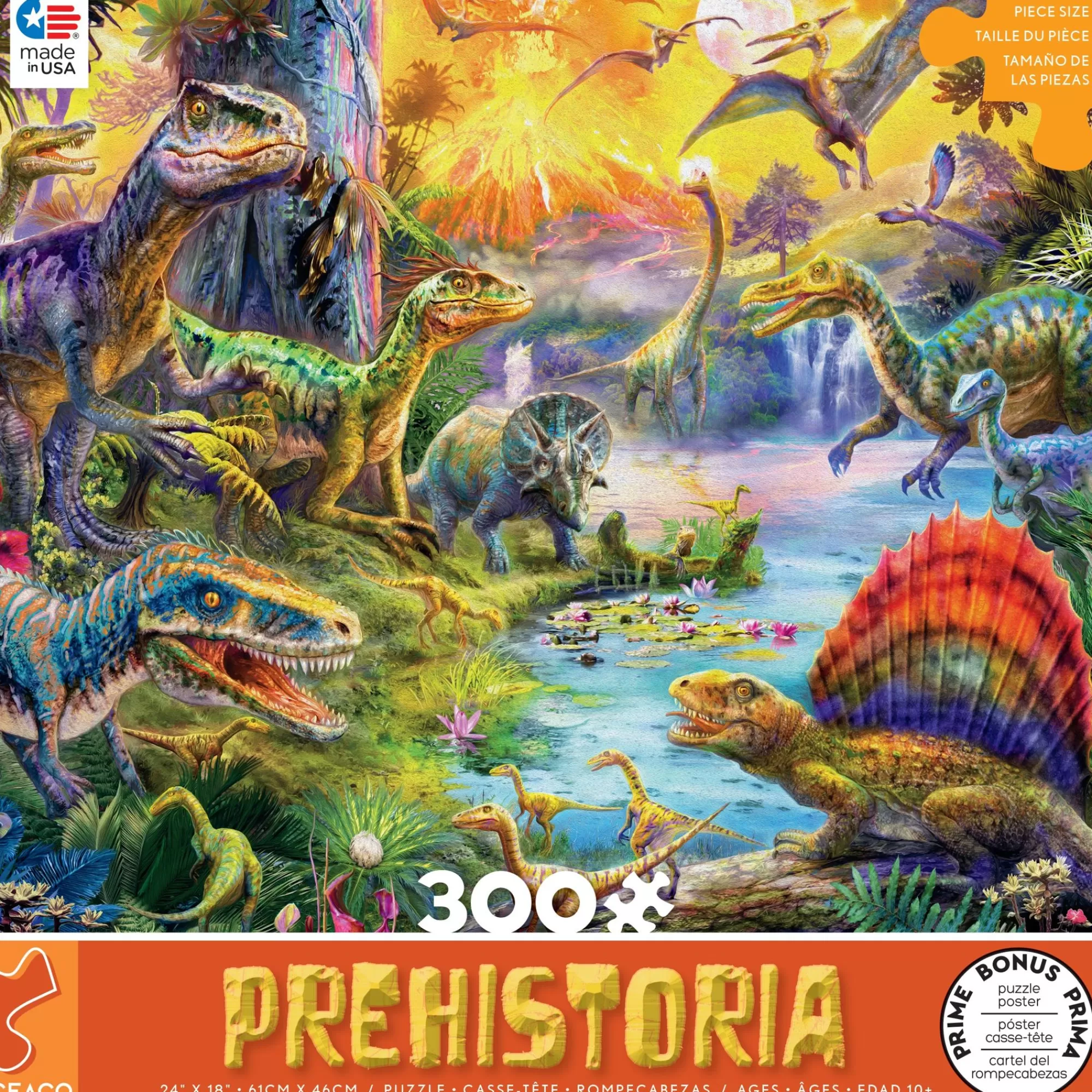 Ceaco Prehistoria - Dimetrodon Lagoon - 300 Piece Puzzle* Dinosaur Puzzles