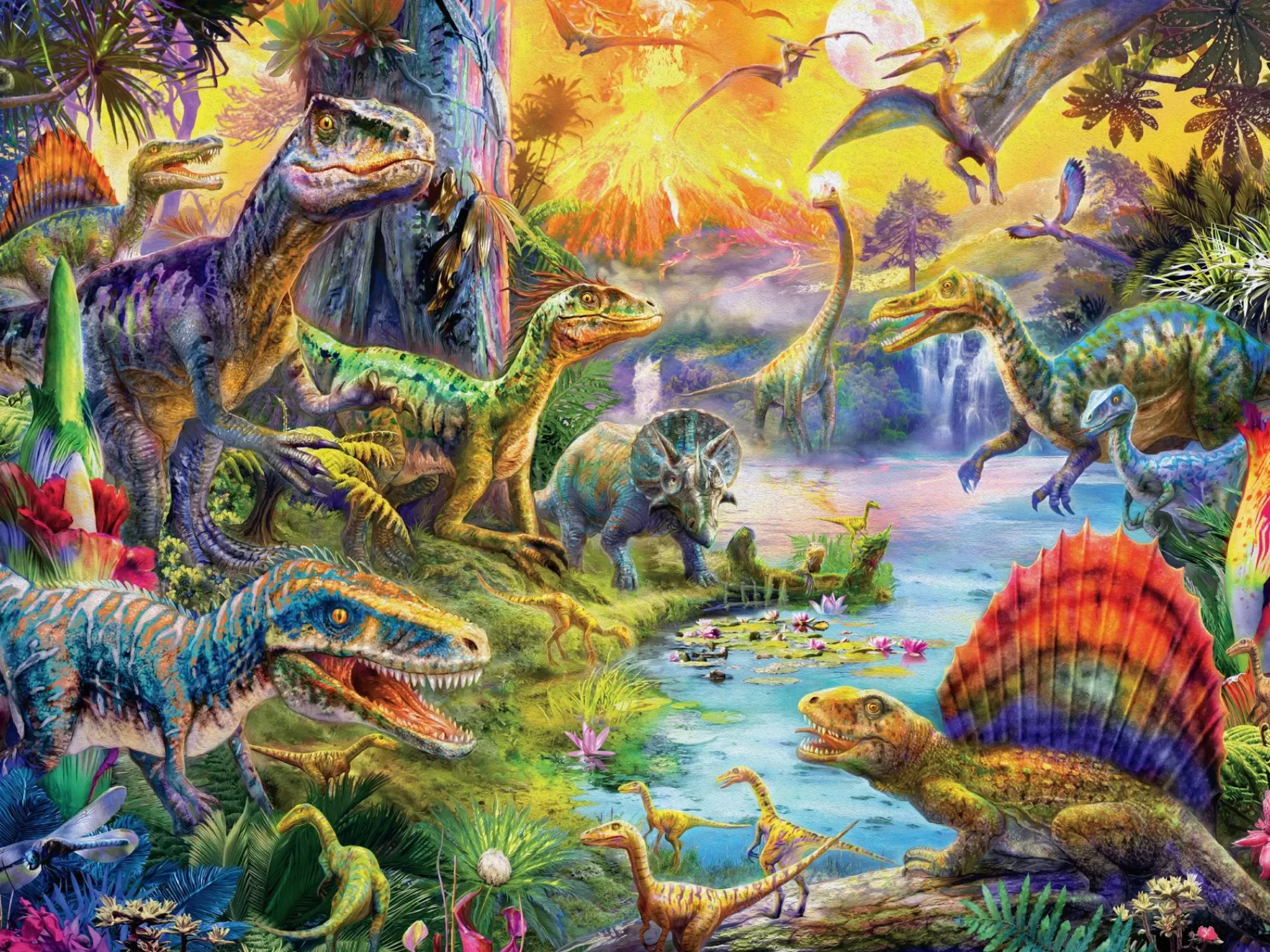 Ceaco Prehistoria - Dimetrodon Lagoon - 300 Piece Puzzle* Dinosaur Puzzles