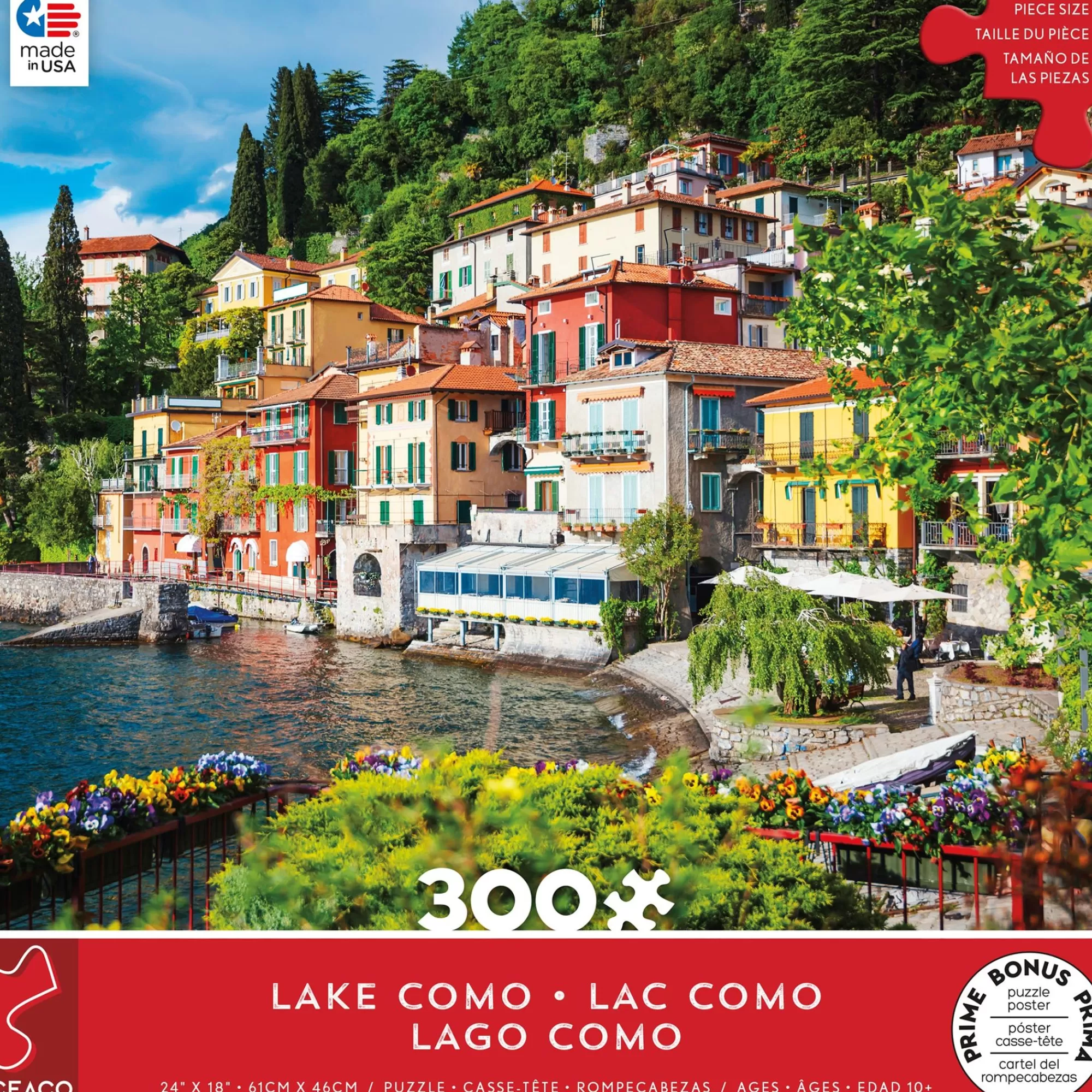 Ceaco Scenic Photography - Lake Como - 300 Piece Puzzle* Flowers Puzzles