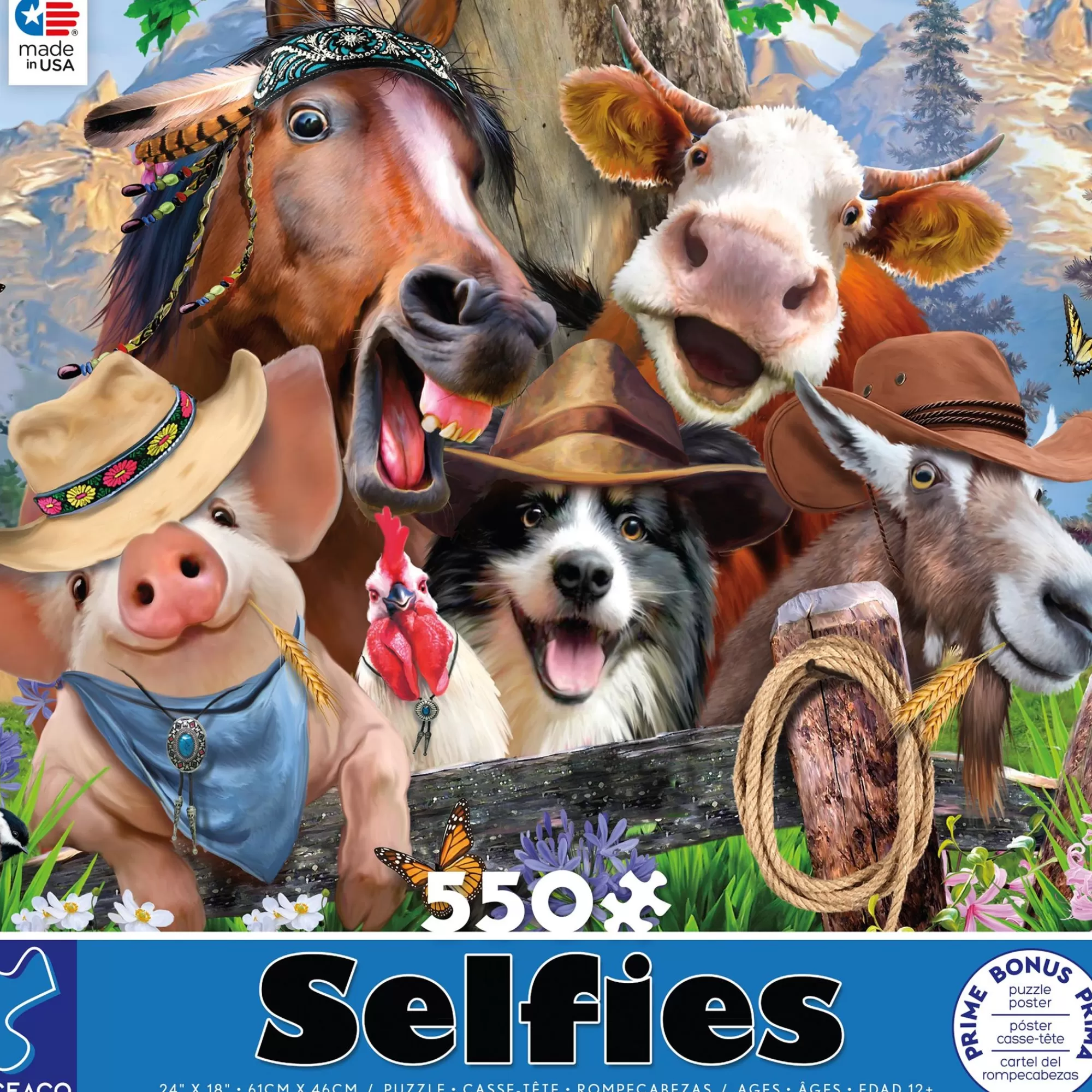 Ceaco Selfies - Mountain Meadow - 550 Piece Puzzle* Animal Puzzles