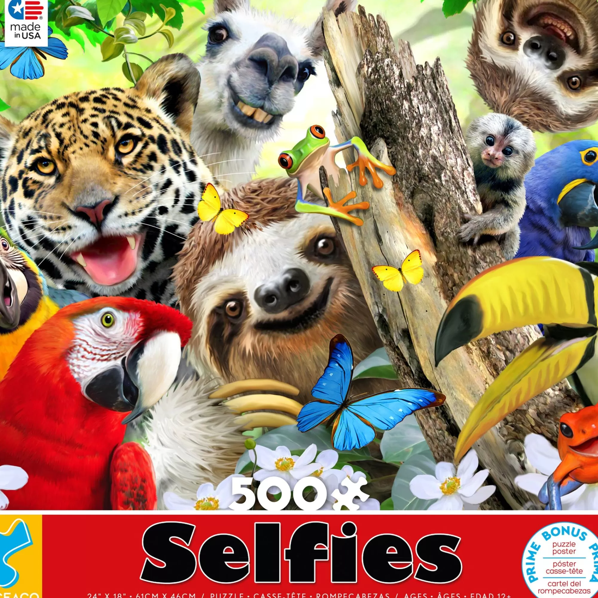 Ceaco Selfies - Sloth And Friends - 500 Piece Puzzle* Animal Puzzles