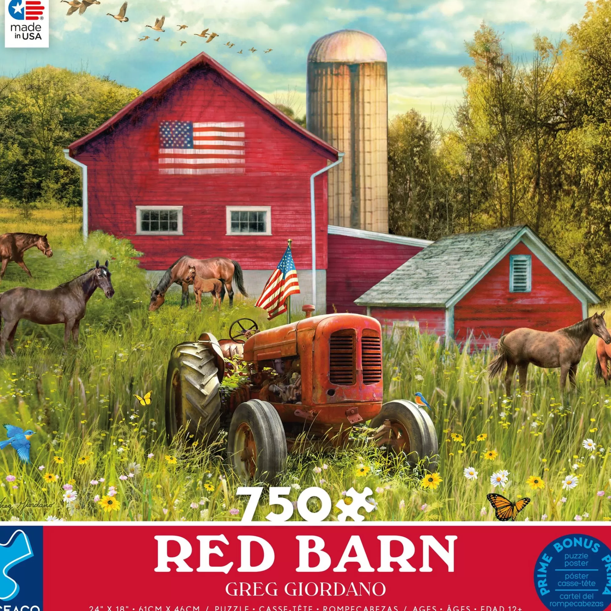 Ceaco Simple Life - The Red Barn - 750 Piece Puzzle* Made In Usa' Puzzles