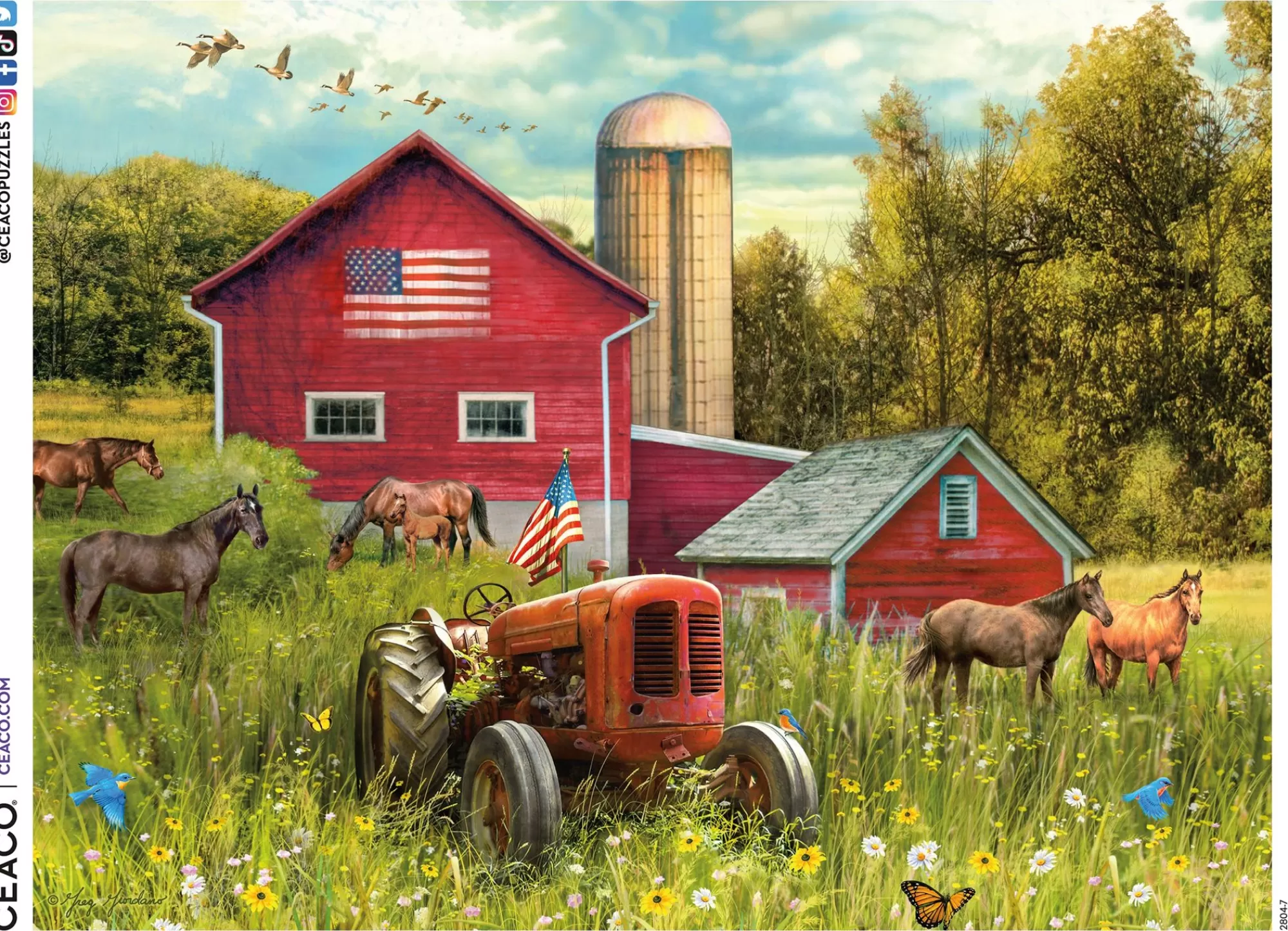 Ceaco Simple Life - The Red Barn - 750 Piece Puzzle* Made In Usa' Puzzles