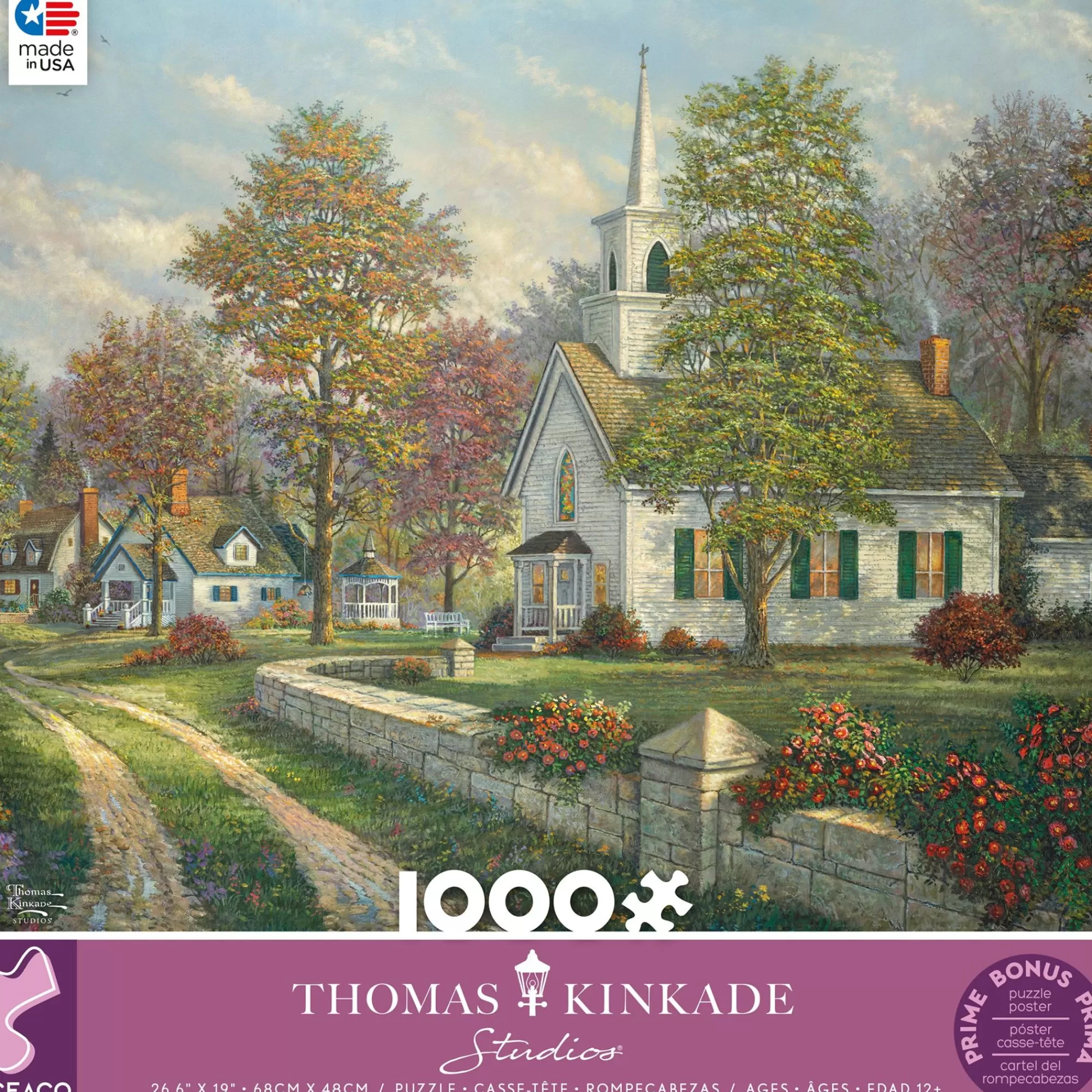 Ceaco Thomas Kinkade - Serenity Chapel - 1000 Piece Puzzle* Made In Usa' Puzzles