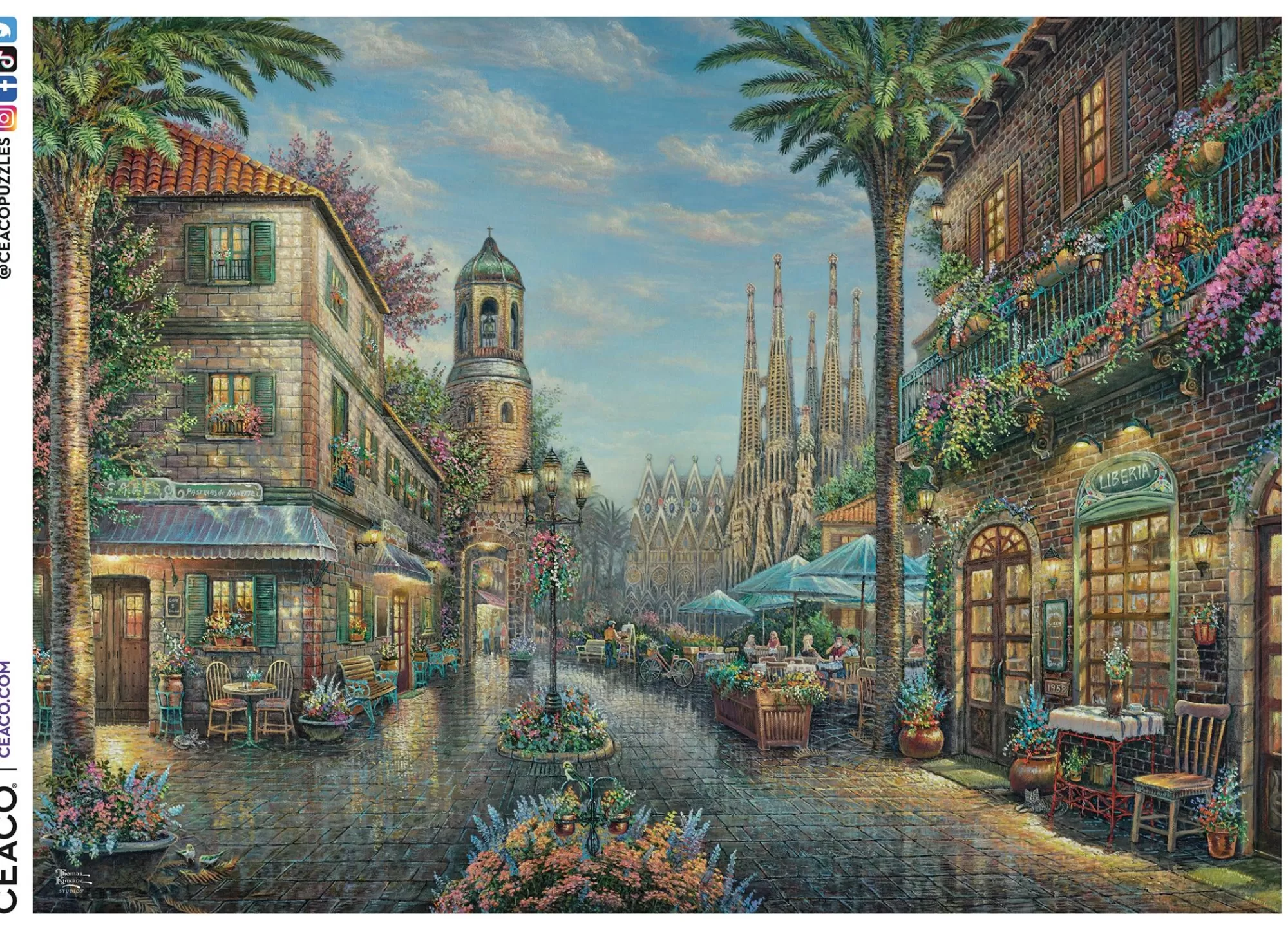 Ceaco Thomas Kinkade - Spanish Cafe - 1000 Piece Puzzle* Made In Usa' Puzzles